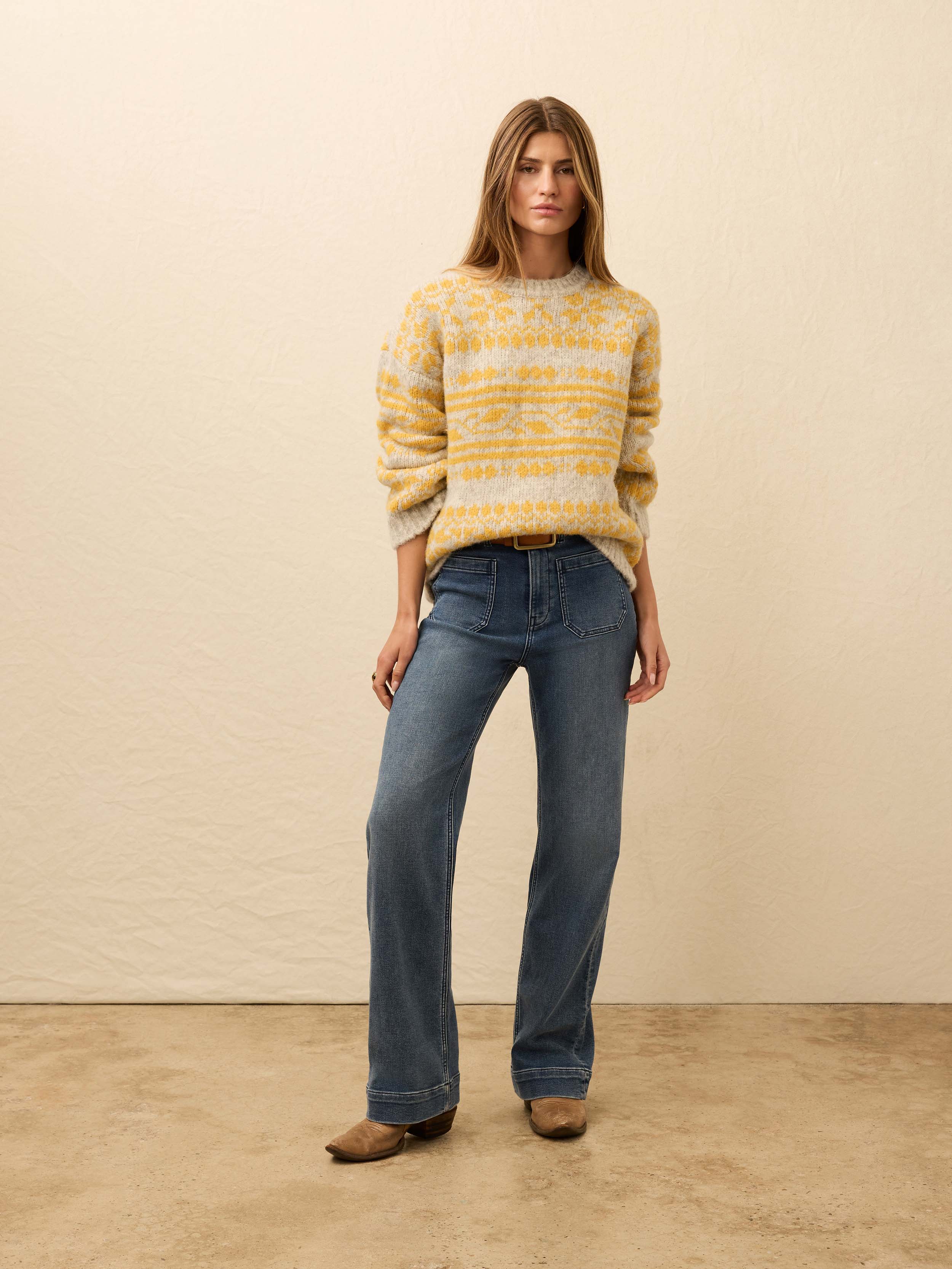 Powder Peak Boyfriend Sweater - Glacier Oat | Faherty Brand