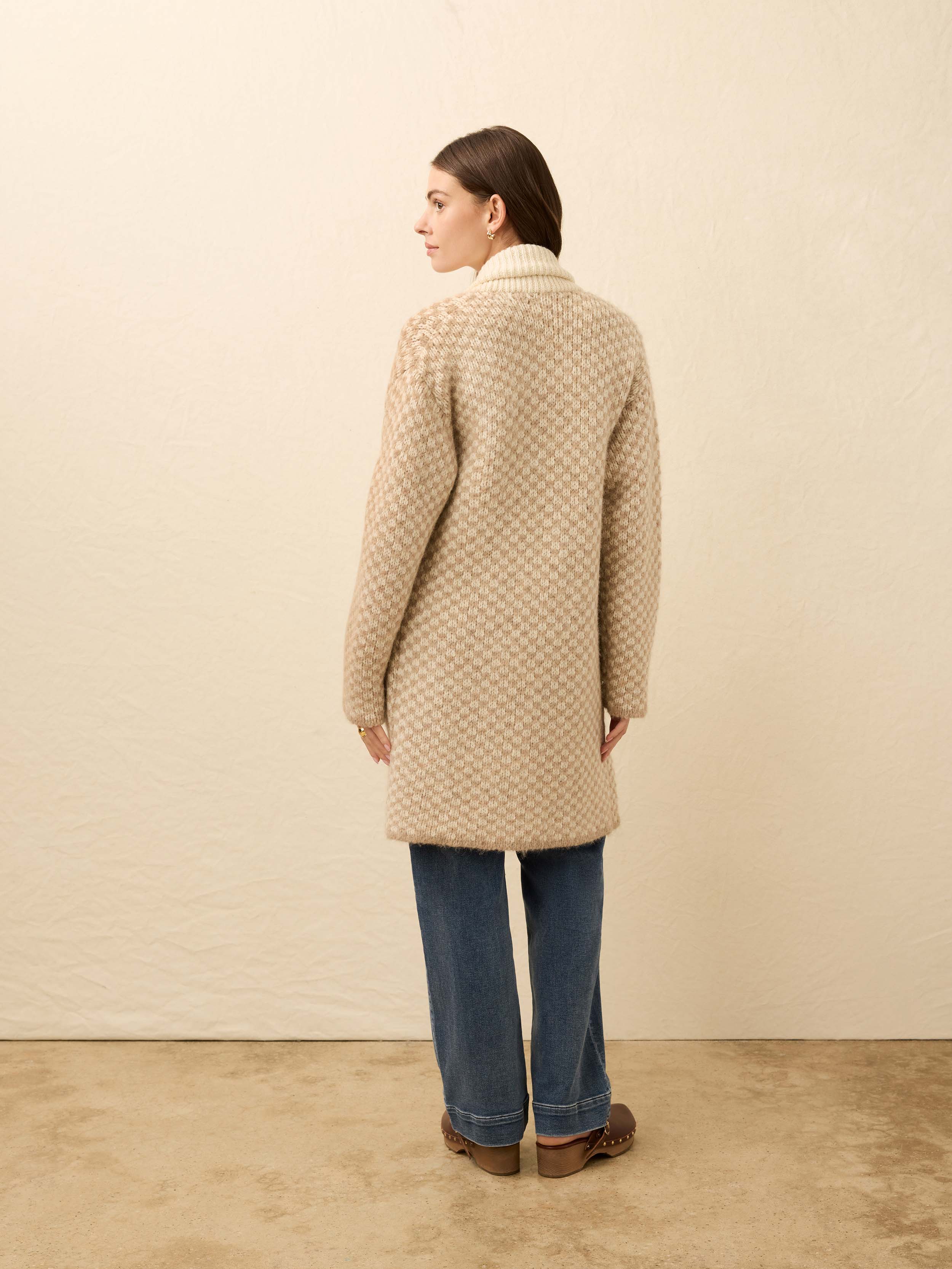 Alpaca Cabin Sweater Coat - Cream | Faherty Brand