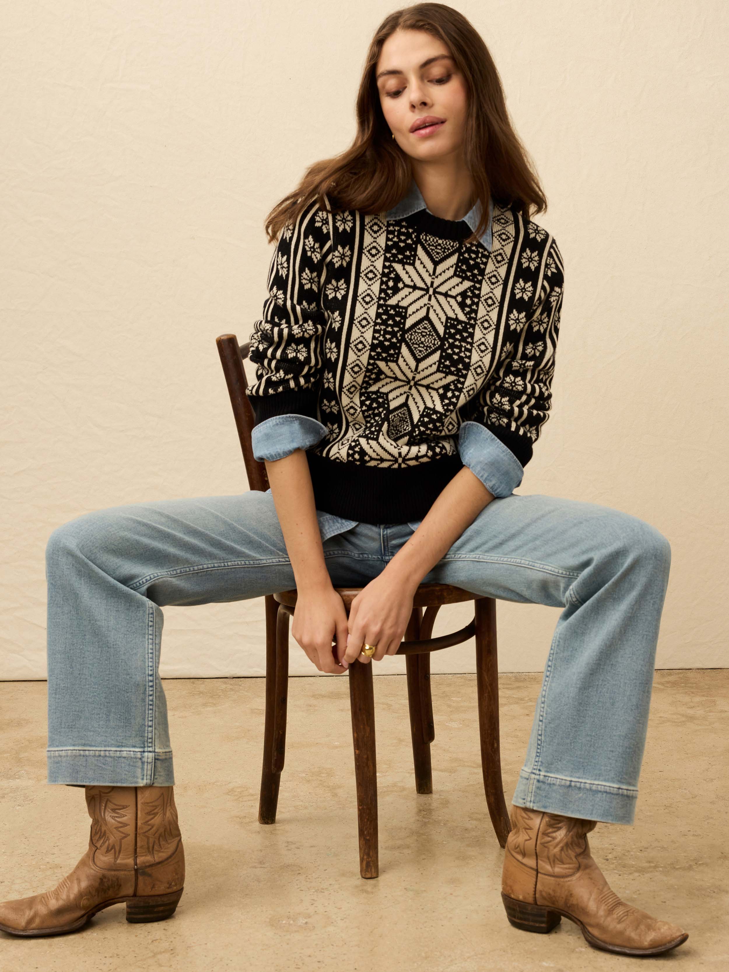 Sun Valley Crewneck - Midnight Snowflake | Faherty Brand