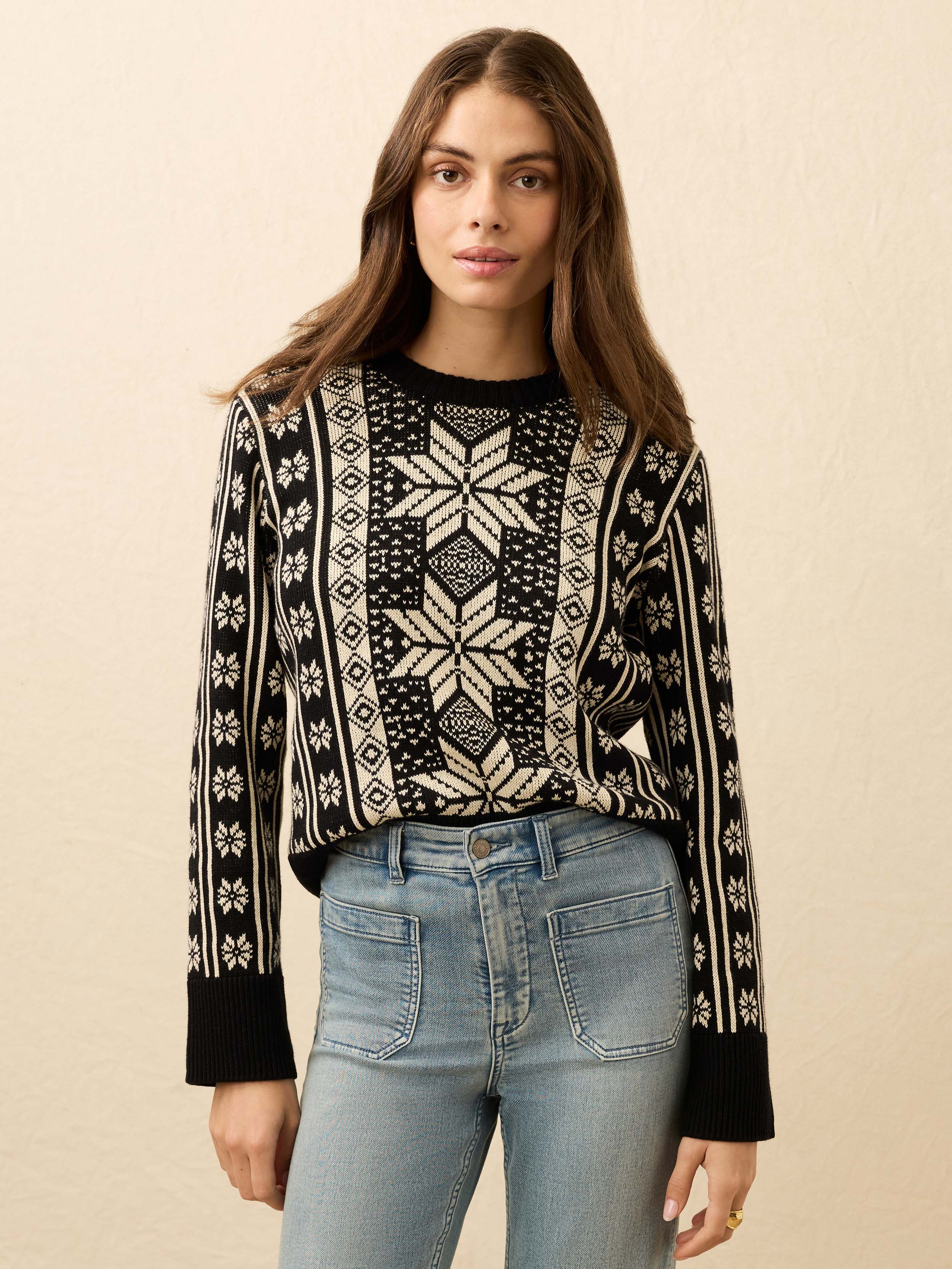 Sun Valley Crewneck - Midnight Snowflake | Faherty Brand