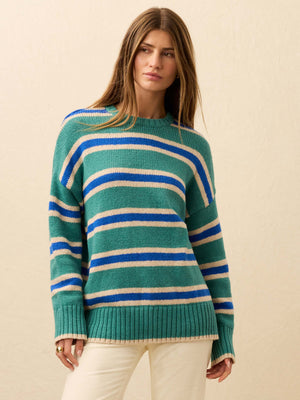 Heirloom Cotton Summit Pullover - Shoreline Green Stripe