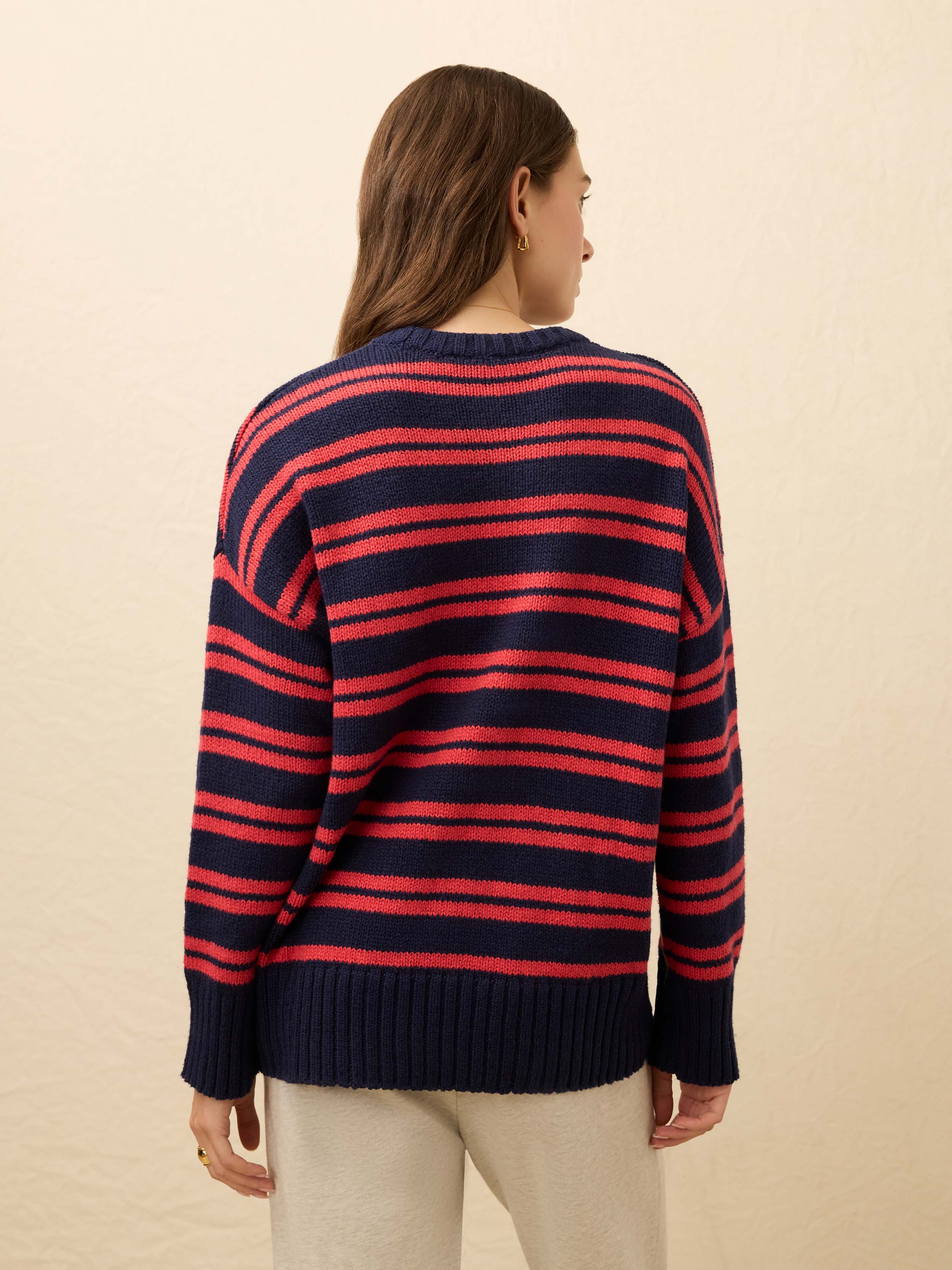 Heirloom Cotton Summit Pullover - Midnight Stripe | Faherty Brand
