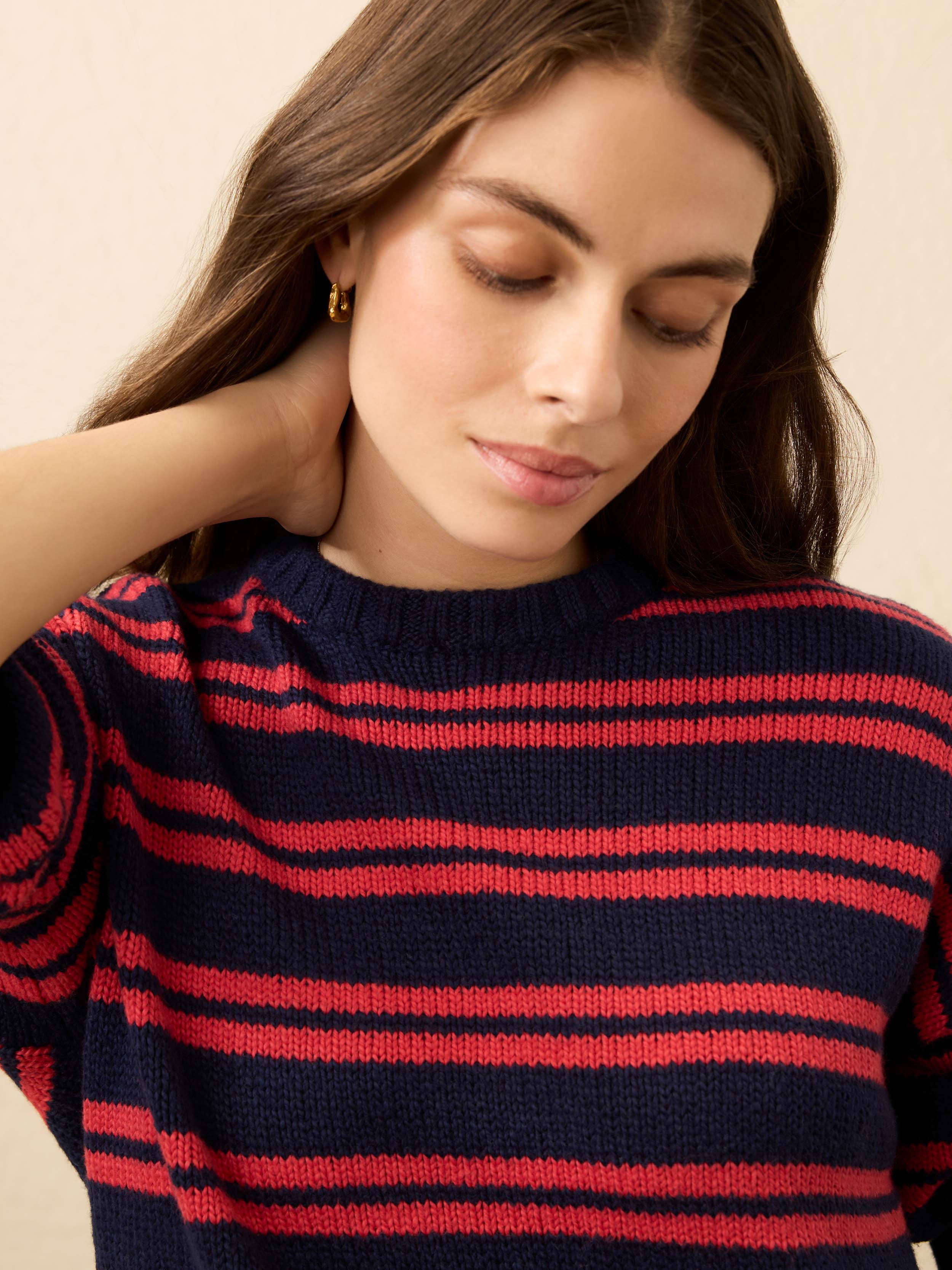 Heirloom Cotton Summit Pullover - Midnight Stripe | Faherty Brand
