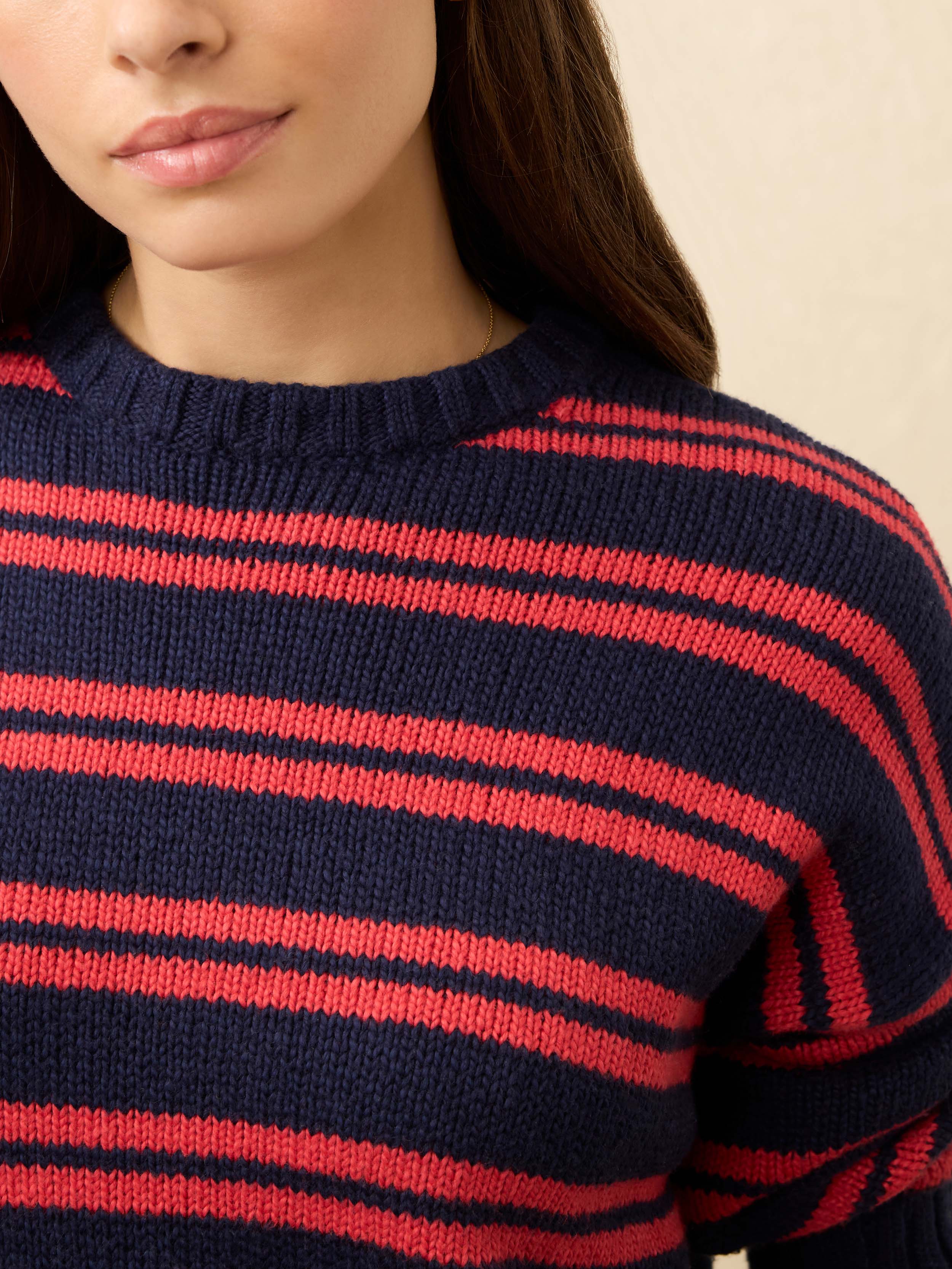 Heirloom Cotton Summit Pullover - Midnight Stripe | Faherty Brand
