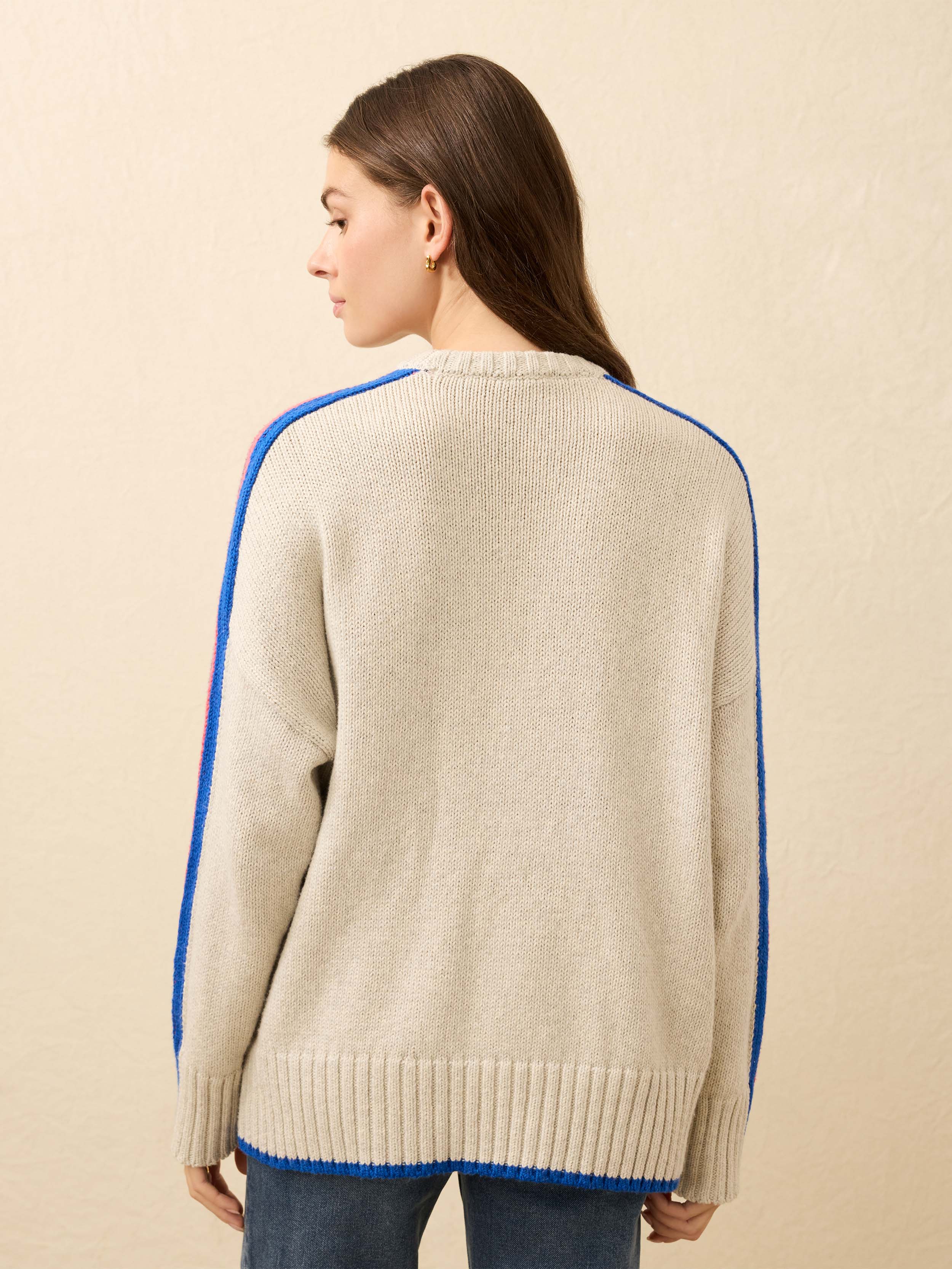 Heirloom Cotton Summit Pullover - Ice Grey Heather Stripe | Faherty Brand