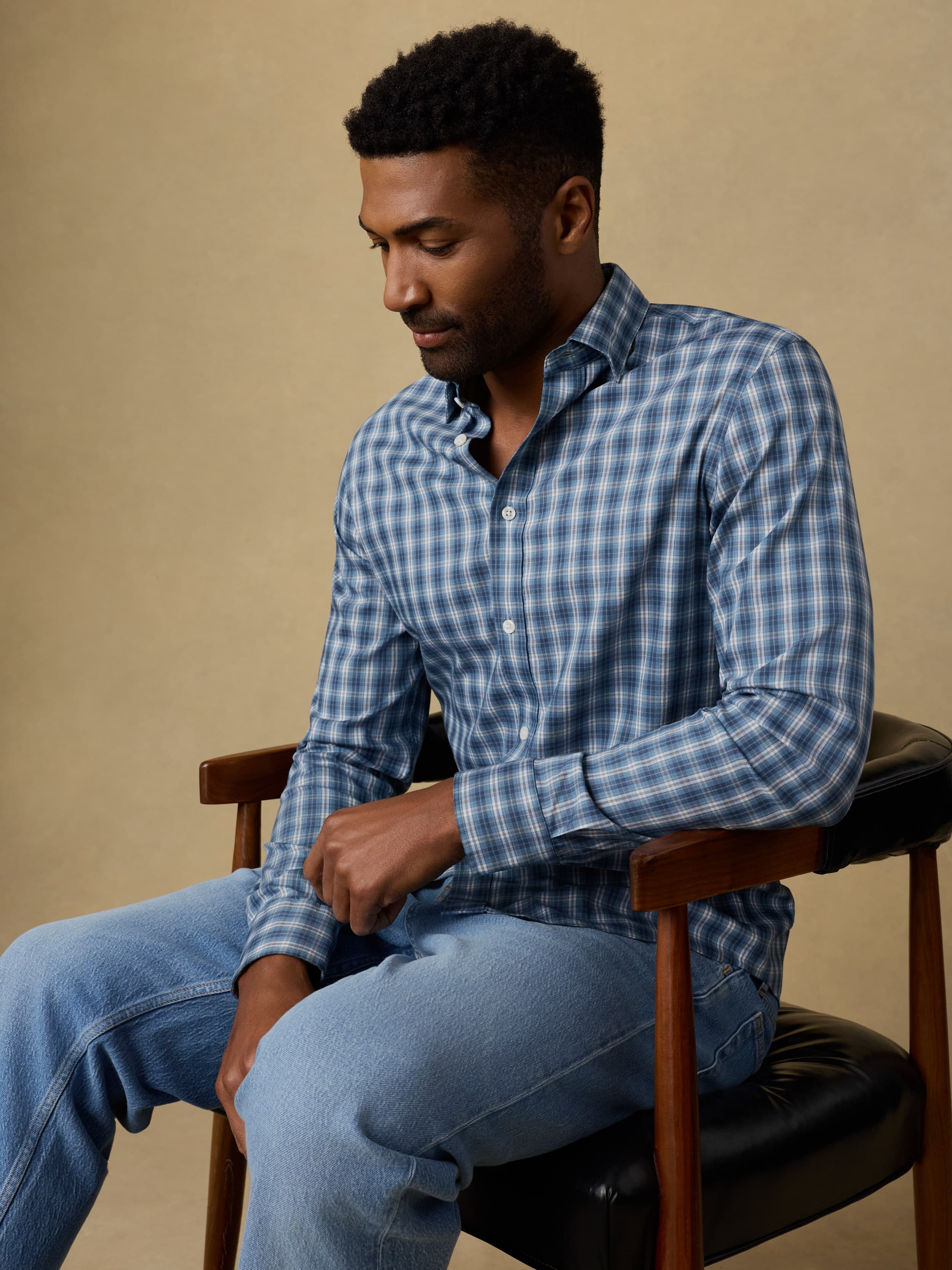 The Movement™ Shirt - Azure Night Plaid | Faherty Brand