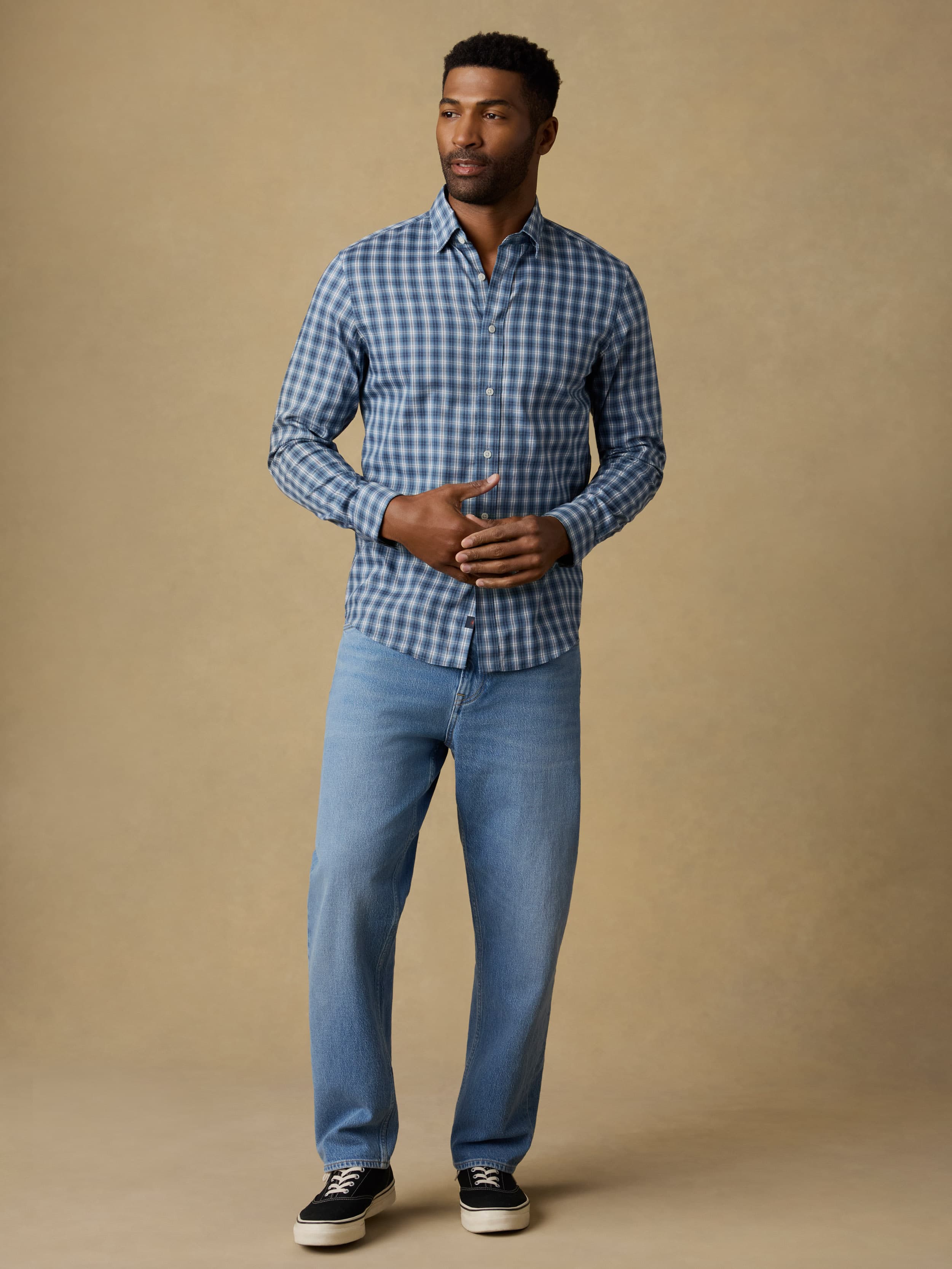 The Movement™ Shirt - Azure Night Plaid | Faherty Brand
