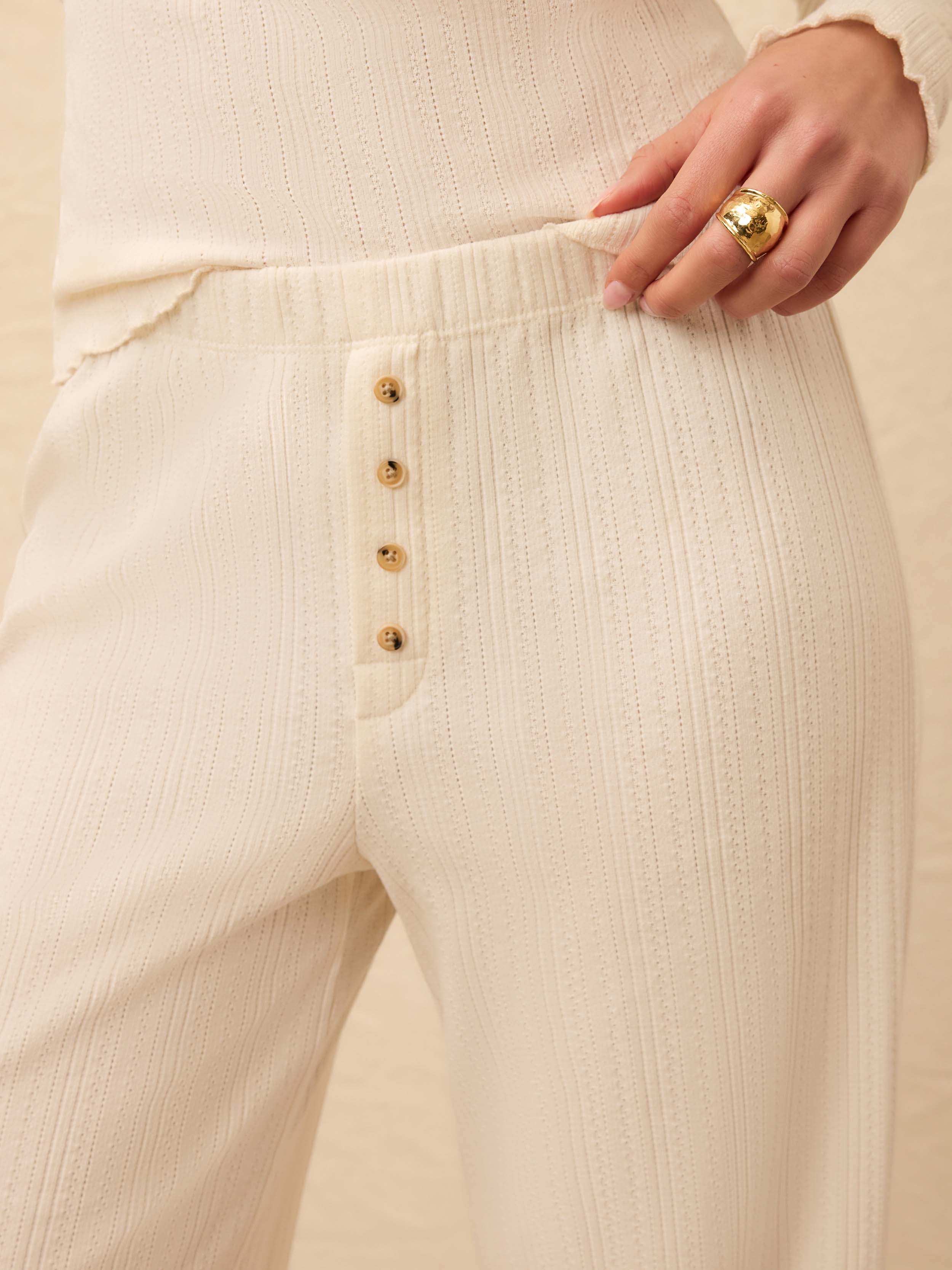 Paradise Pointelle Pant - Egret | Faherty Brand