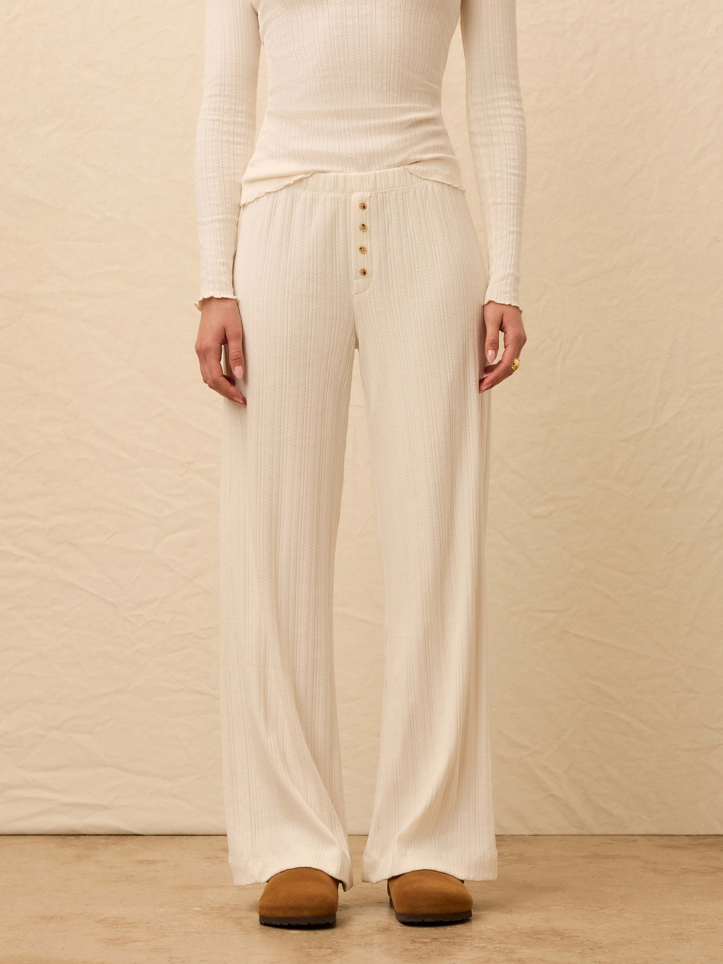 Paradise Pointelle Pant - Egret | Faherty Brand