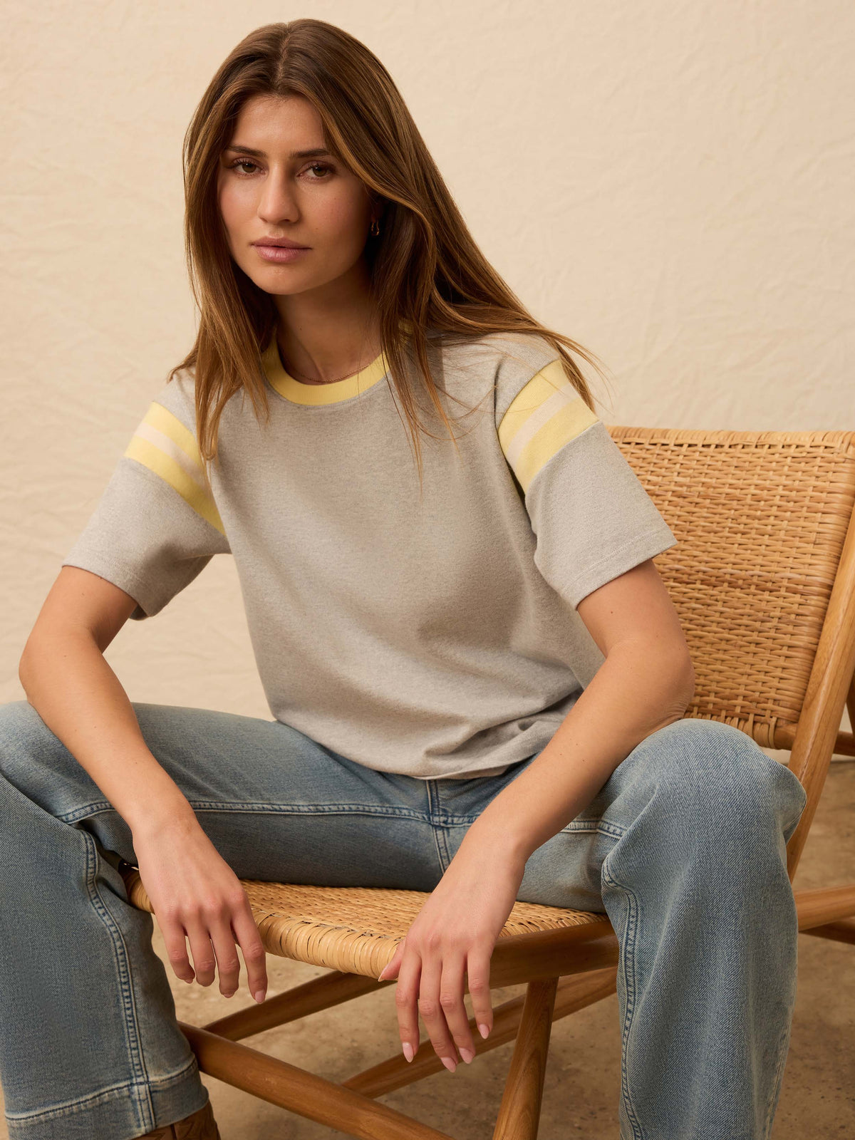  | Sport Jersey Throwback Tee - Spring Grey Varsity | Faherty Brand, image 1 of 5