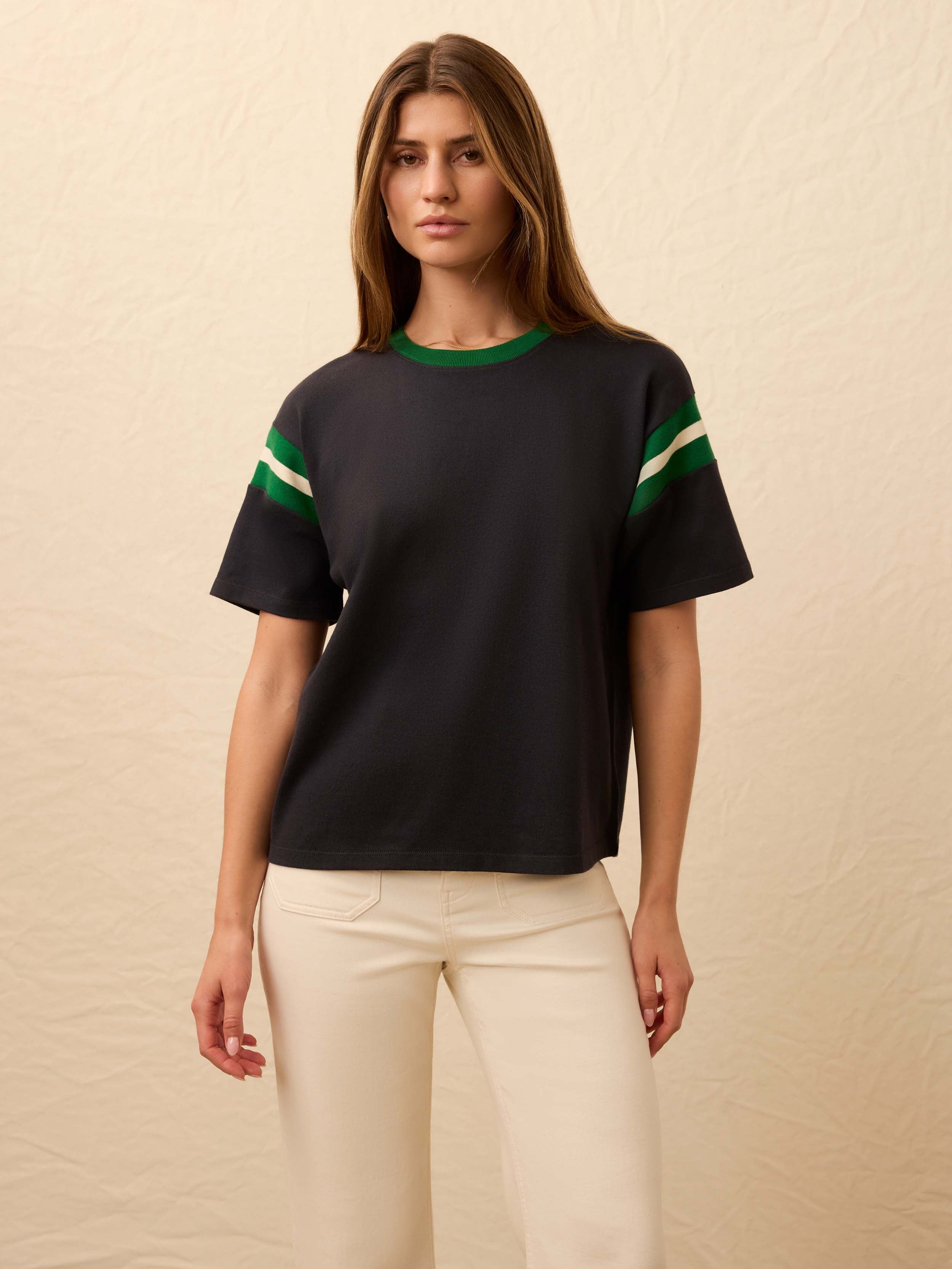 Sport Jersey Throwback Tee - Navy Varsity | Faherty Brand