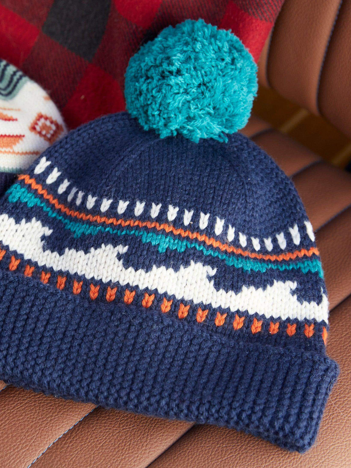 Waves Pom Beanie - Navy, image 1 of 1