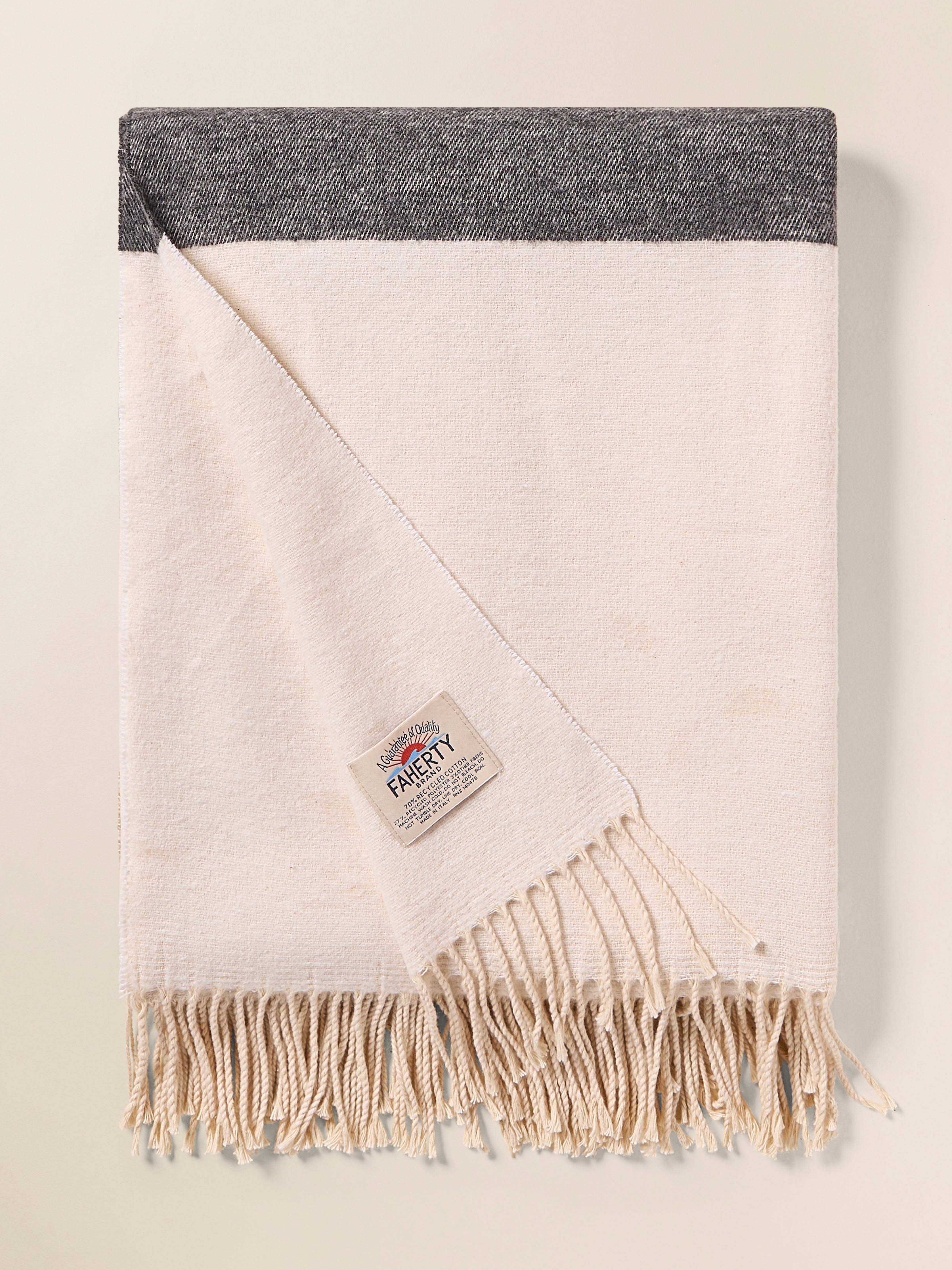 Thunder Voice Eagle Brushed Recycled Cotton Blanket - Iron Ridge | Faherty Brand