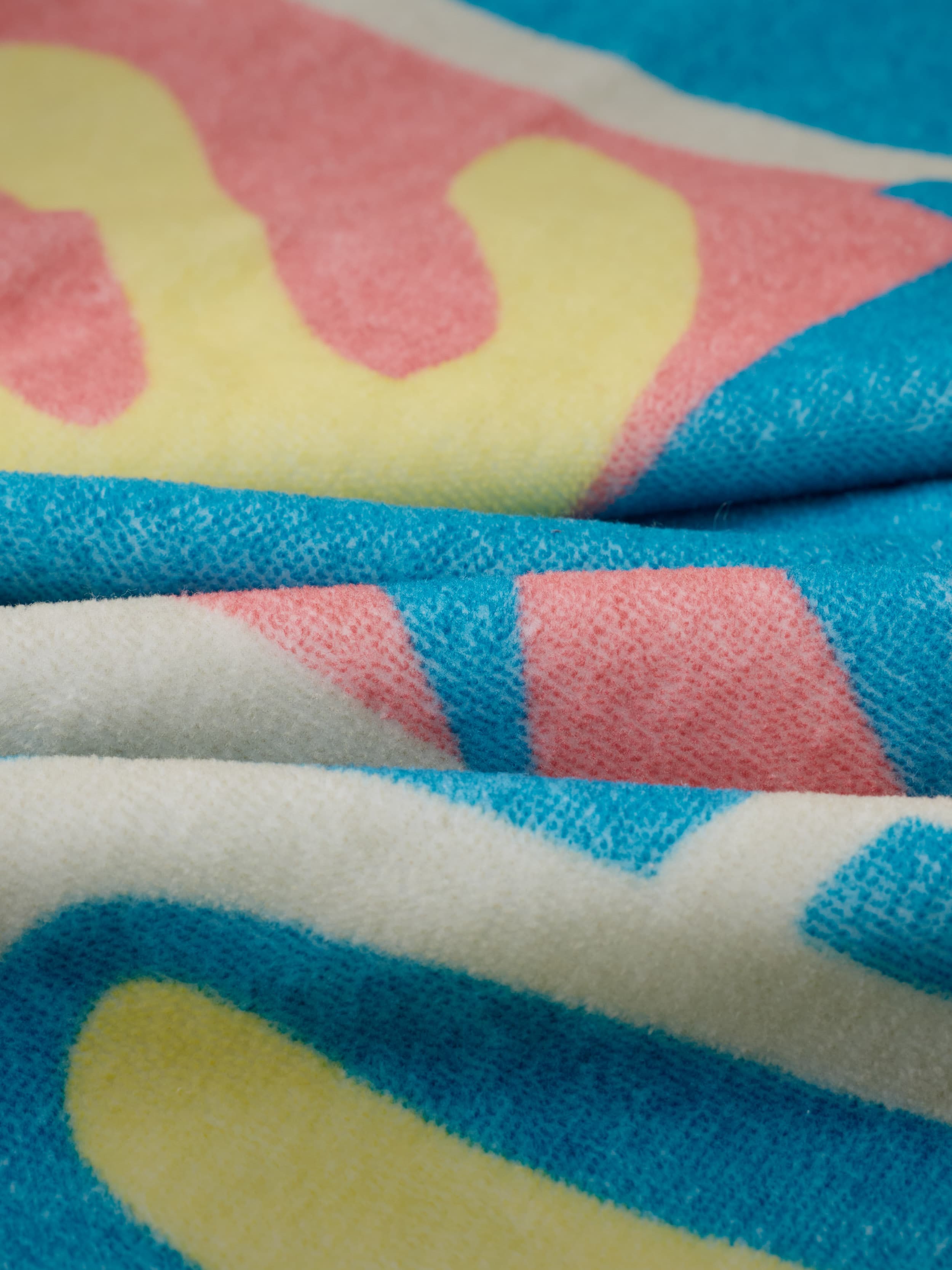 Close up of a multicolor printed towel