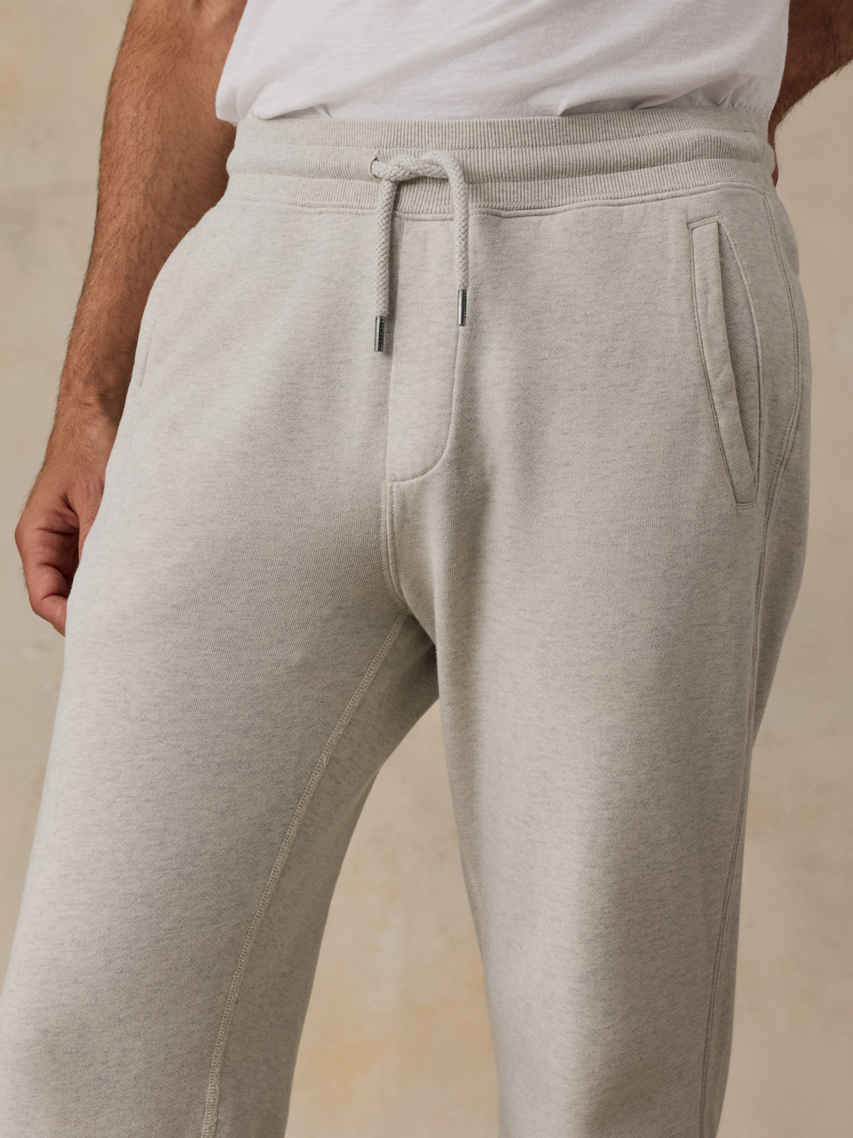 High Standard Fleece Sweatpant - Antique Ivory Heather, image 6 of 6
