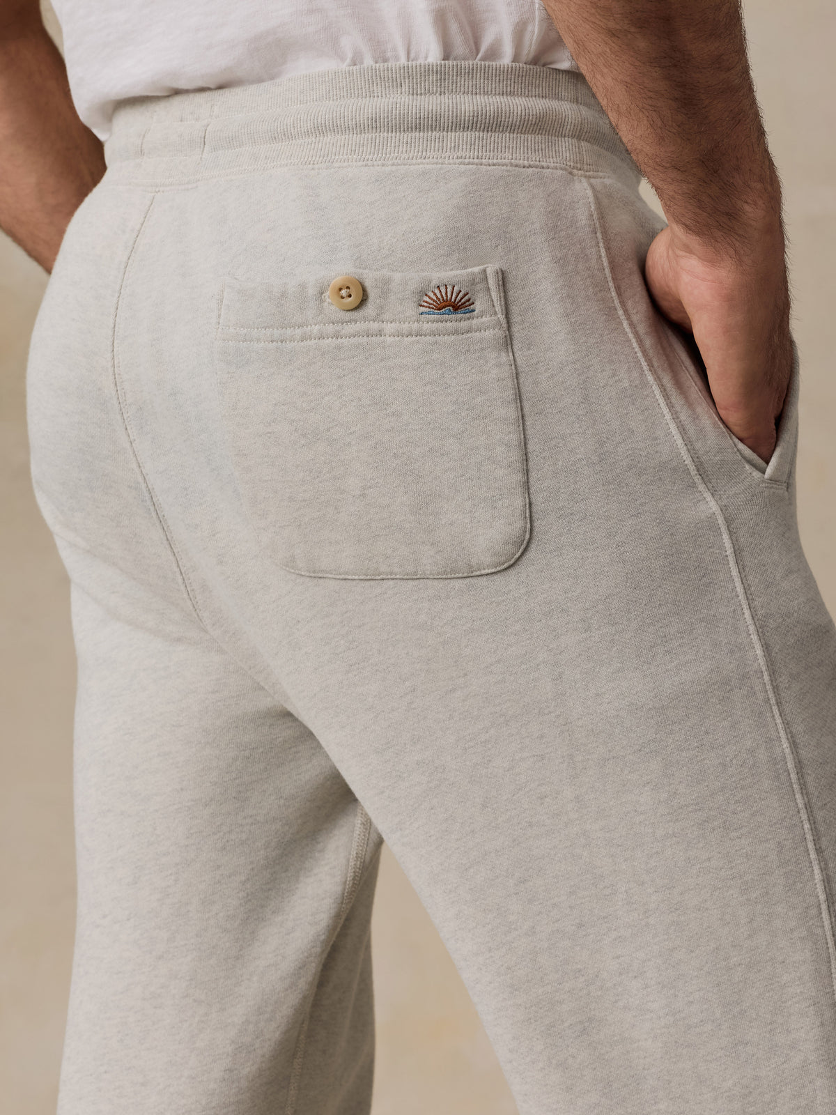 High Standard Fleece Sweatpant - Antique Ivory Heather, image 5 of 6