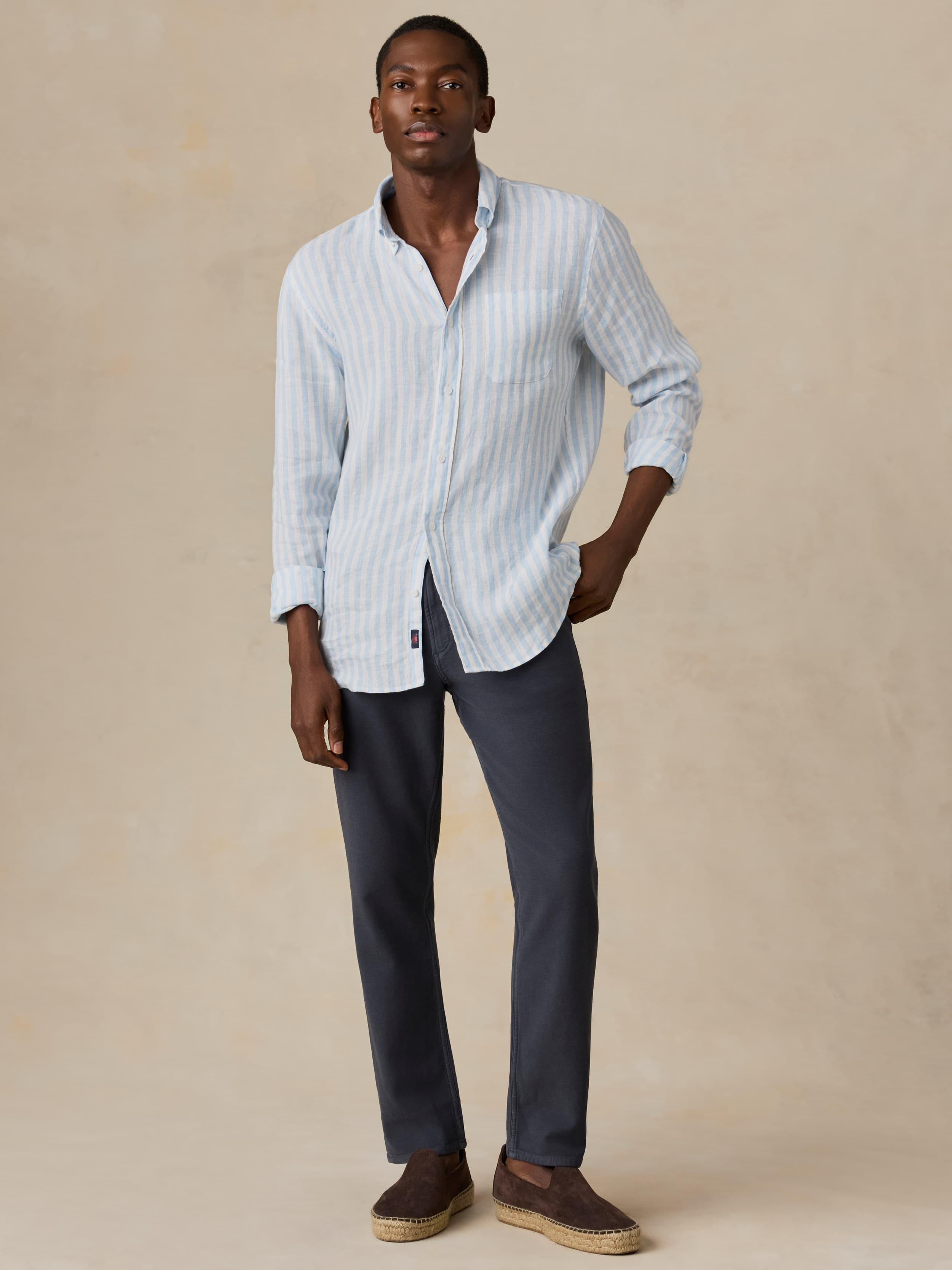 Stretch Terry 5-Pocket Pant - Navy | Faherty Brand