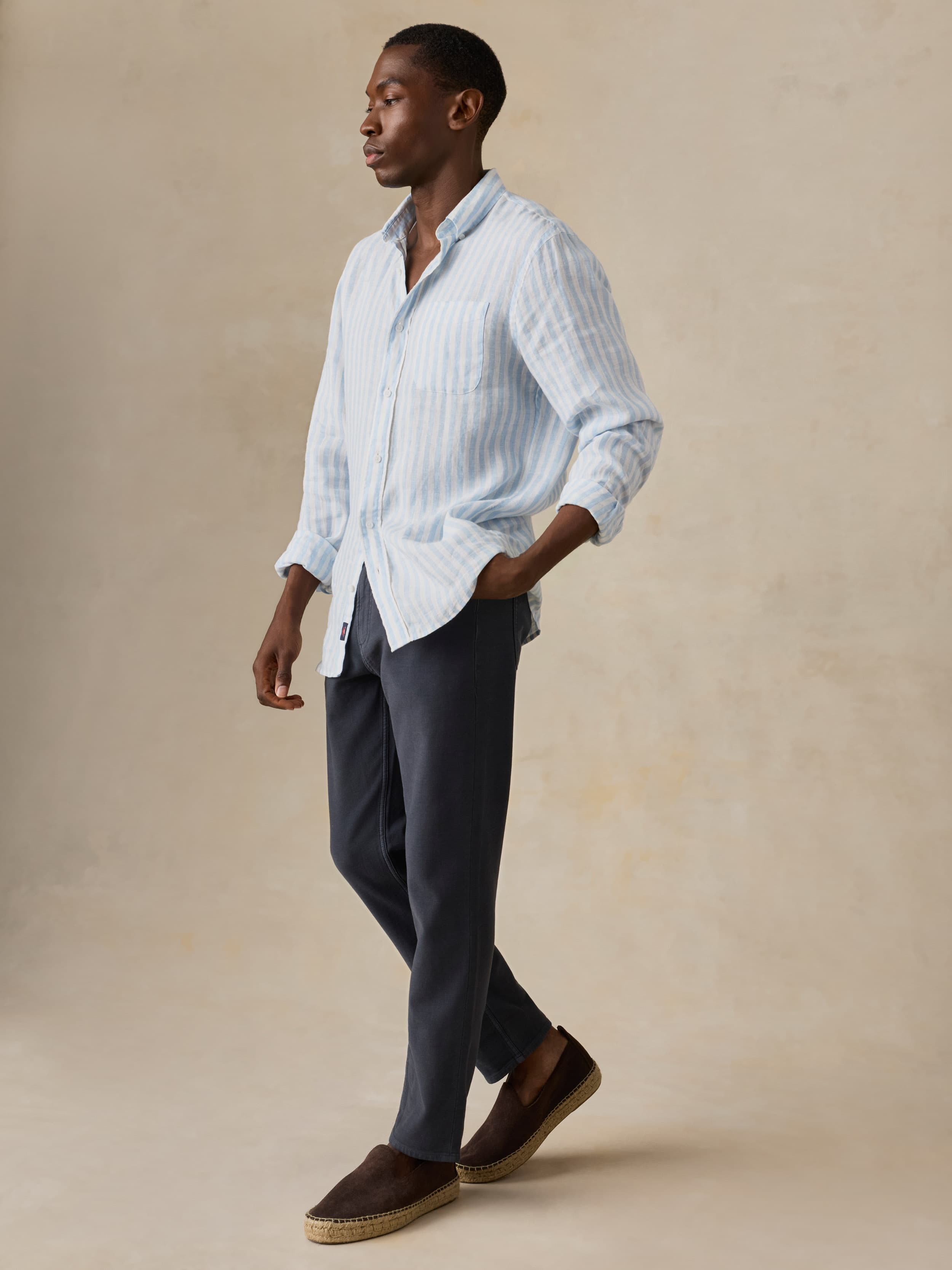Stretch Terry 5-Pocket Pant - Navy | Faherty Brand
