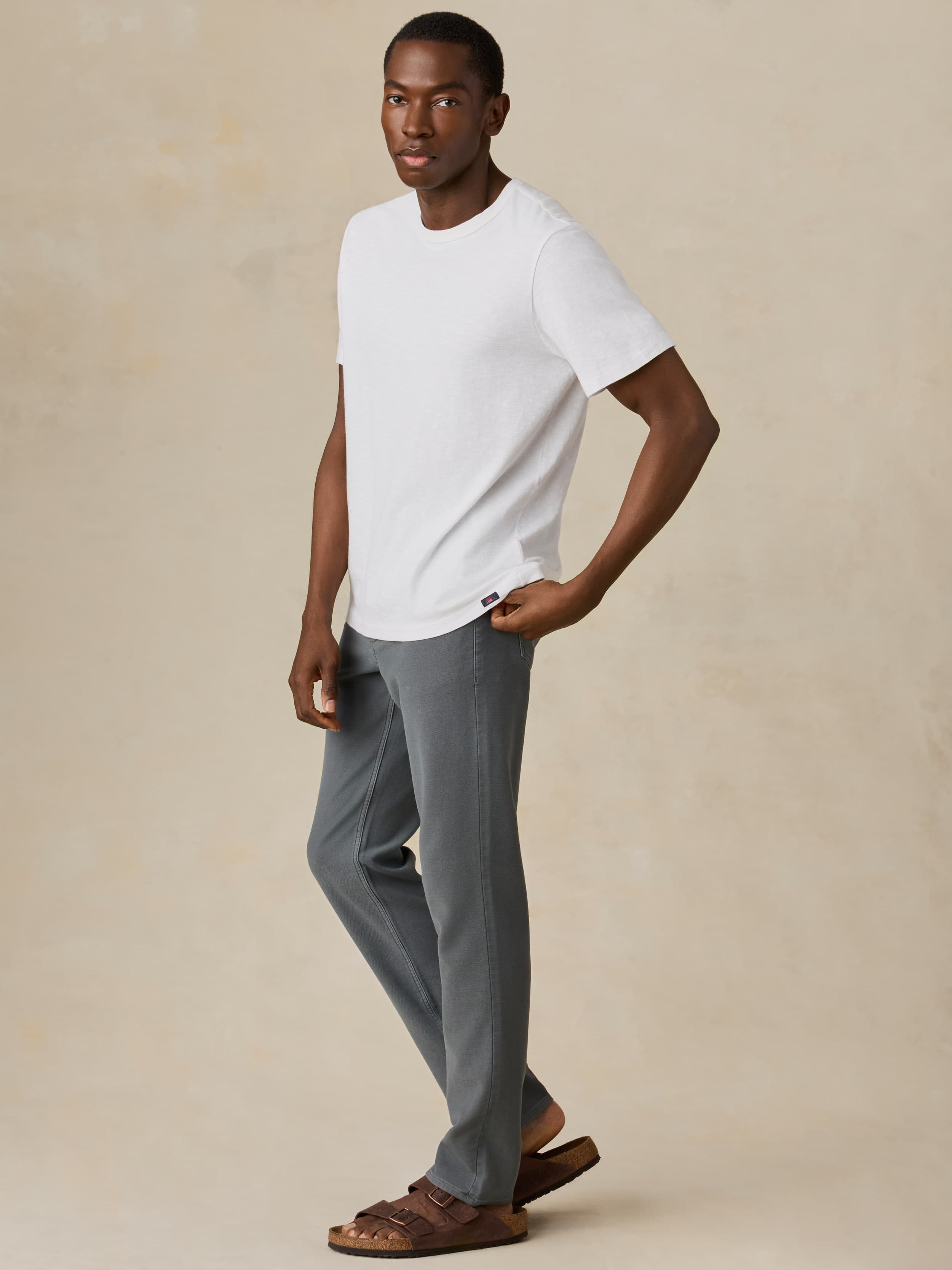 Stretch Terry 5-Pocket Pant - Slate | Faherty Brand