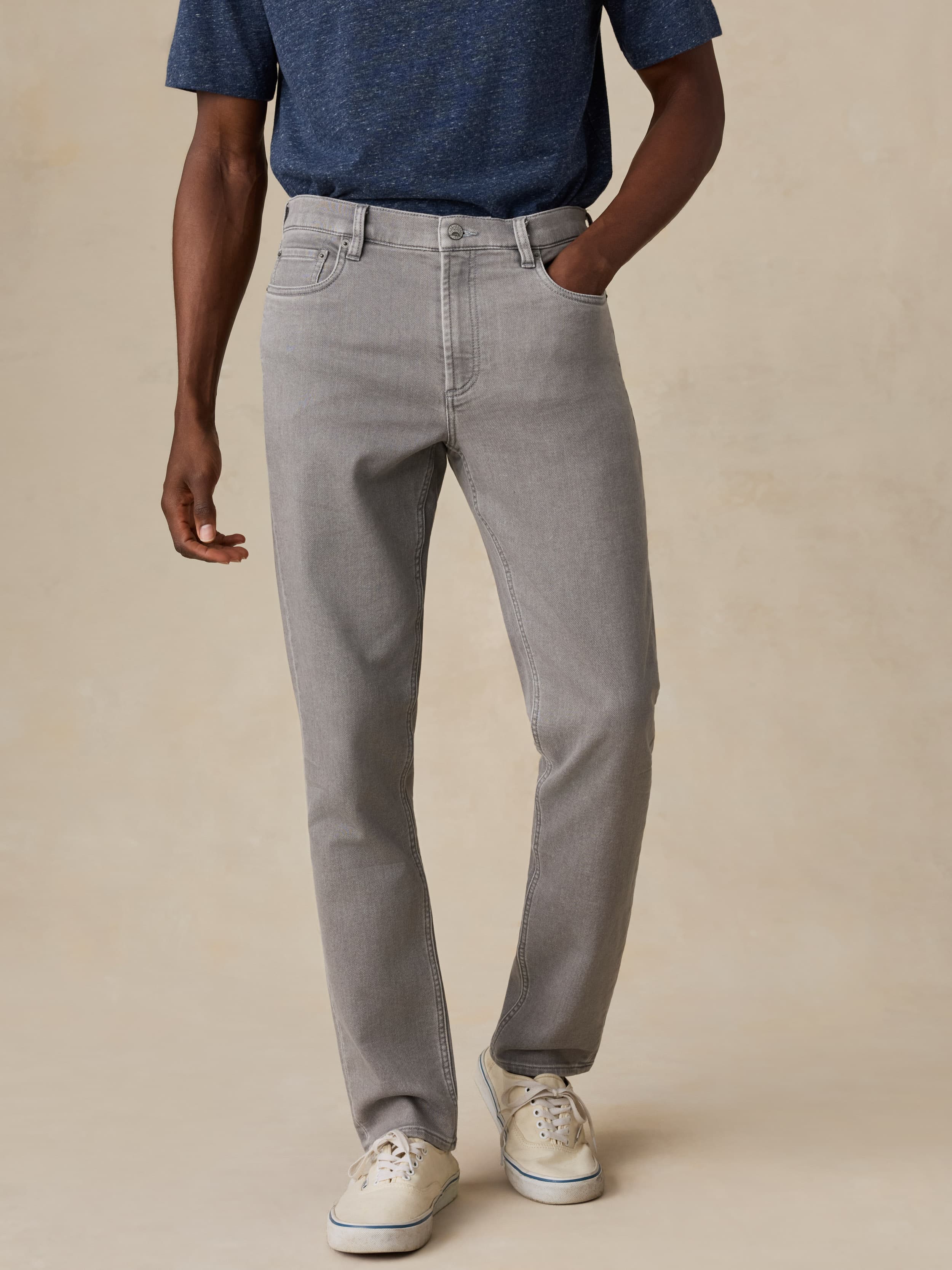 Stretch Terry 5-Pocket Pant - Steel Grey | Faherty Brand