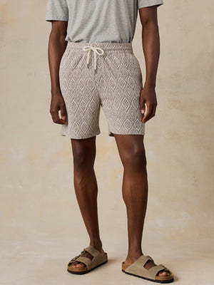 Oasis Drawstring Short - Brown Island Medallion