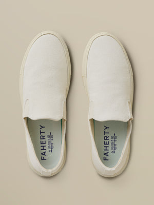 Faherty X Opie Way Slip On Sneaker - Off White