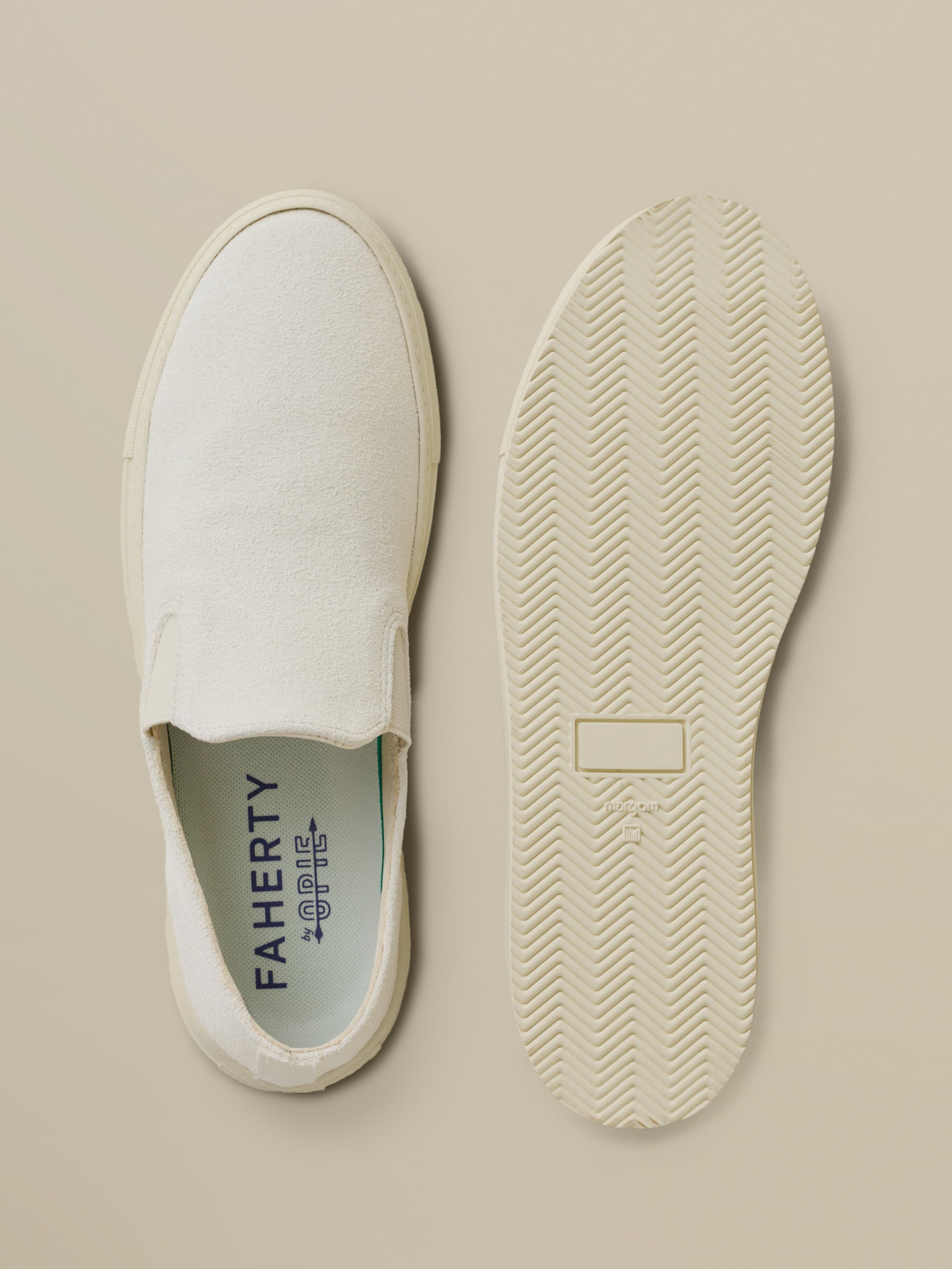 Faherty X Opie Way Slip On Sneaker - Off White | Faherty Brand