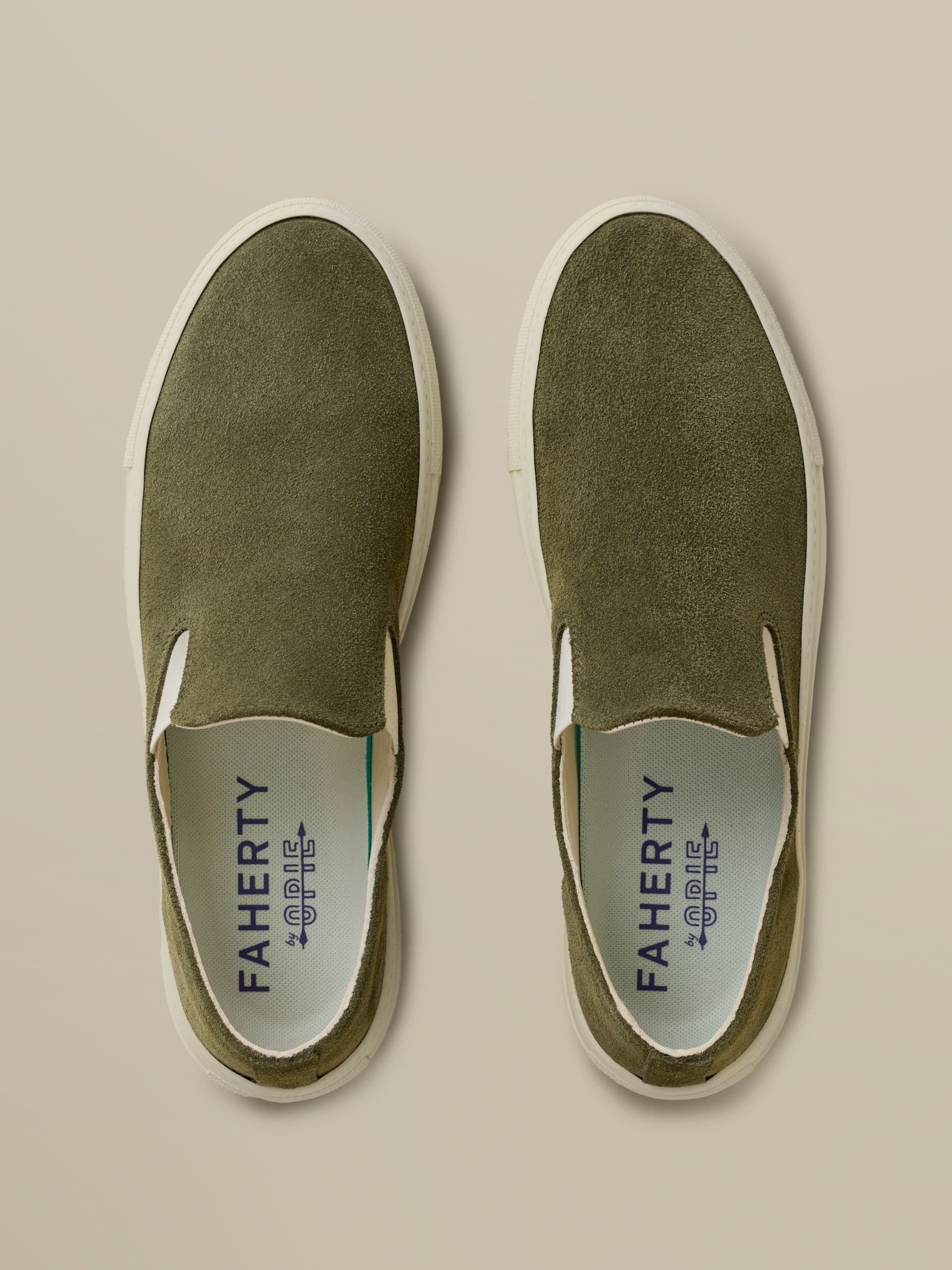 Faherty X Opie Way Slip On Sneaker - Olive | Faherty Brand