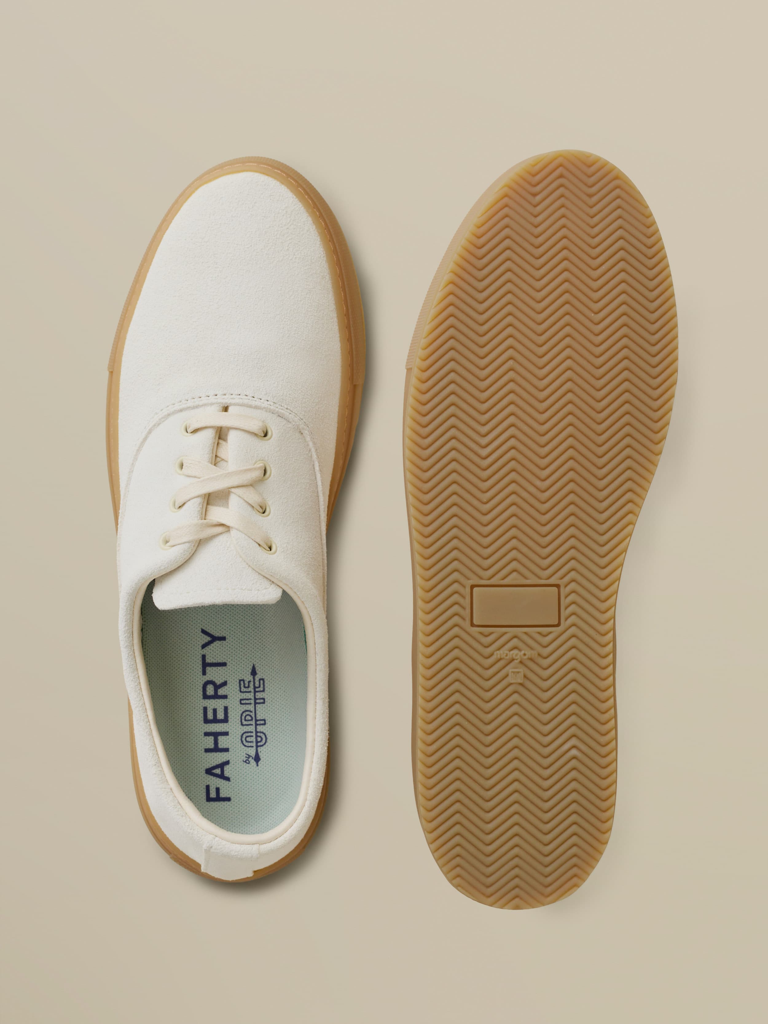 Faherty X Opie Way Deck Sneaker - Off White | Faherty Brand