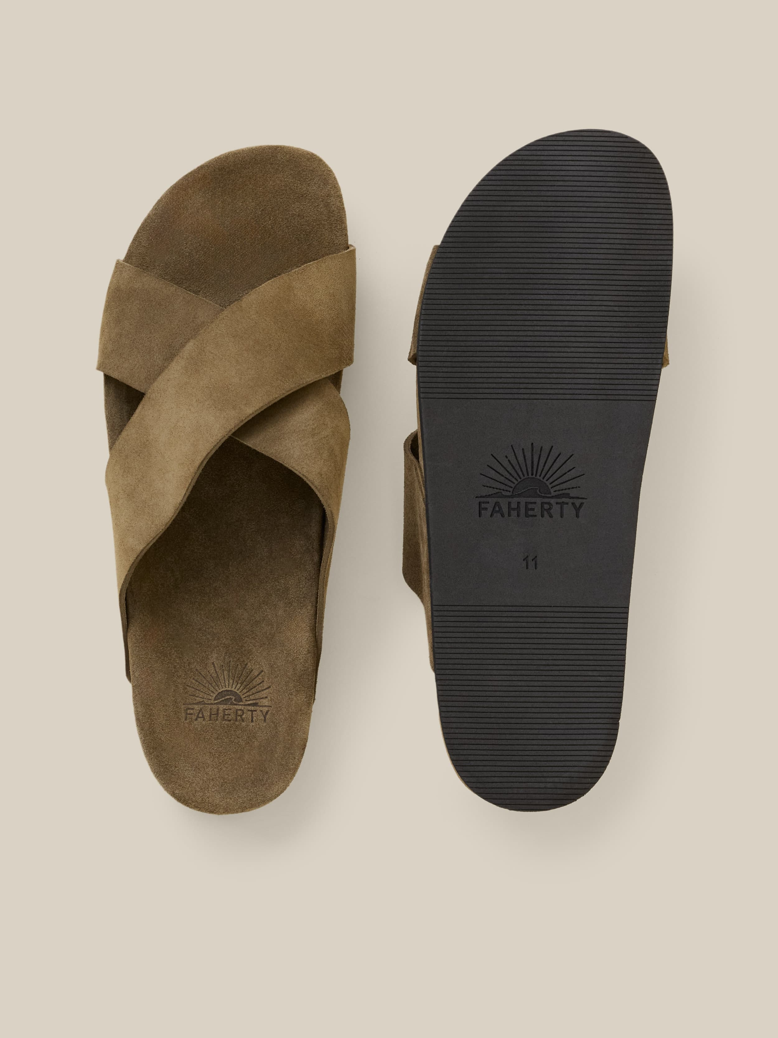 Men's Low Tide Suede Slide - Olive