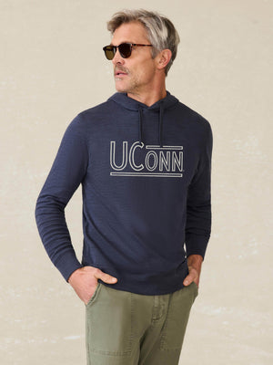 University of Connecticut Sunwashed Slub Hoodie - Blue Nights