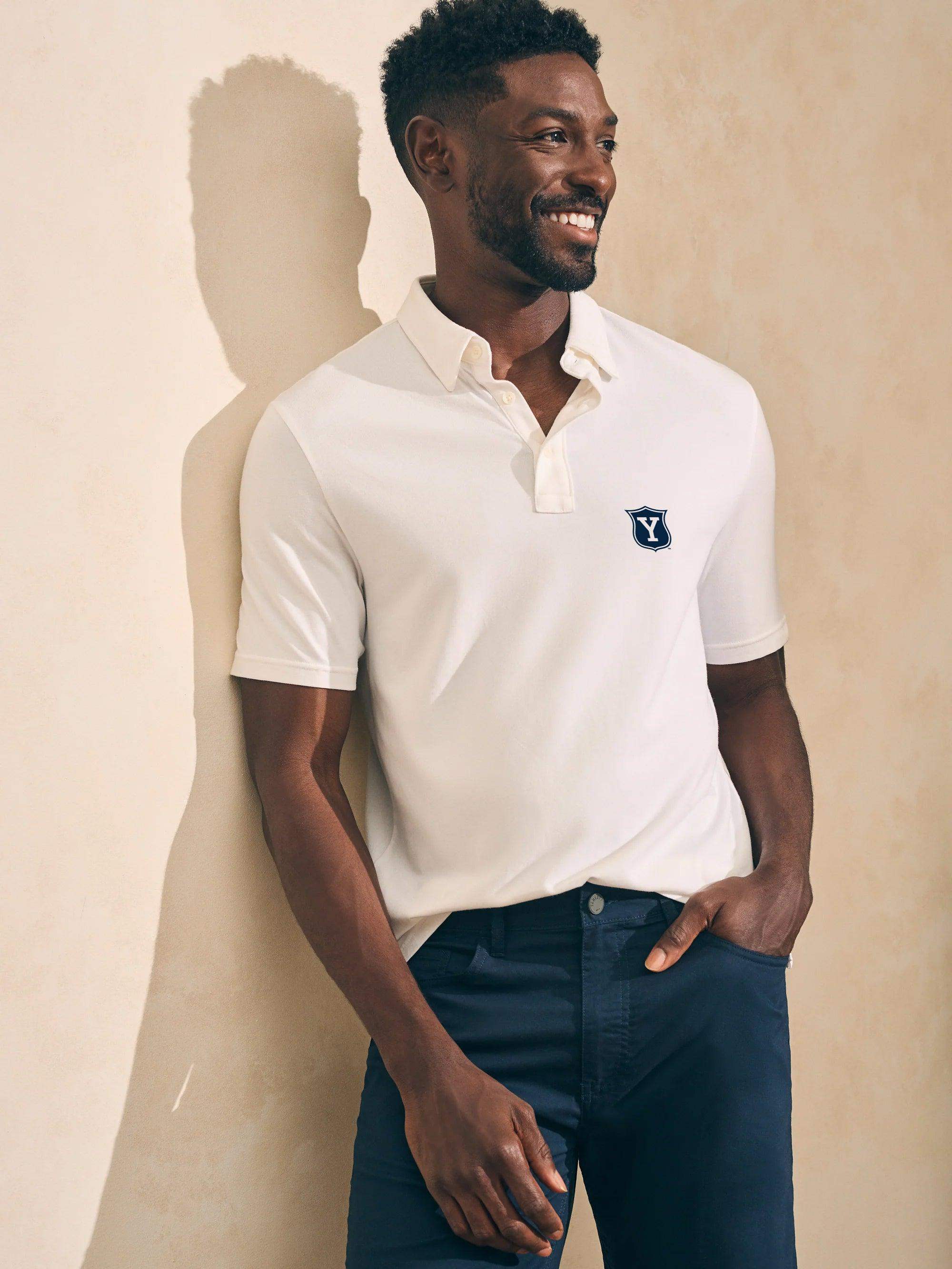 Yale Short-Sleeve Movement™ Polo - White | Faherty Brand