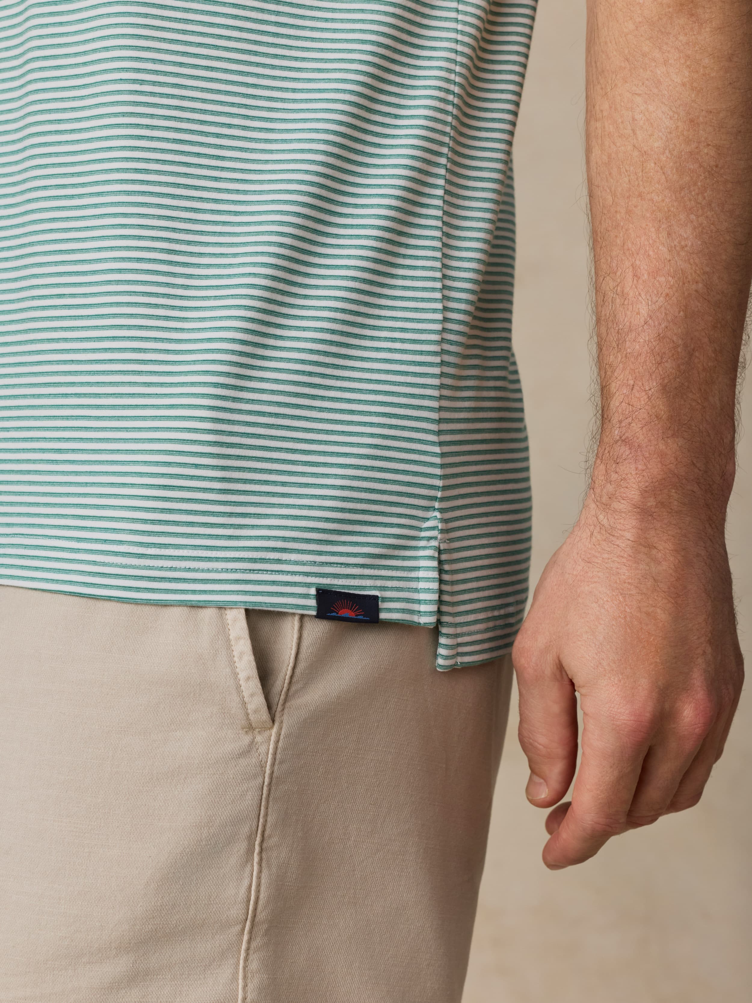 Short-Sleeve Movement™ Polo - Ivory Spring Stripe | Faherty Brand