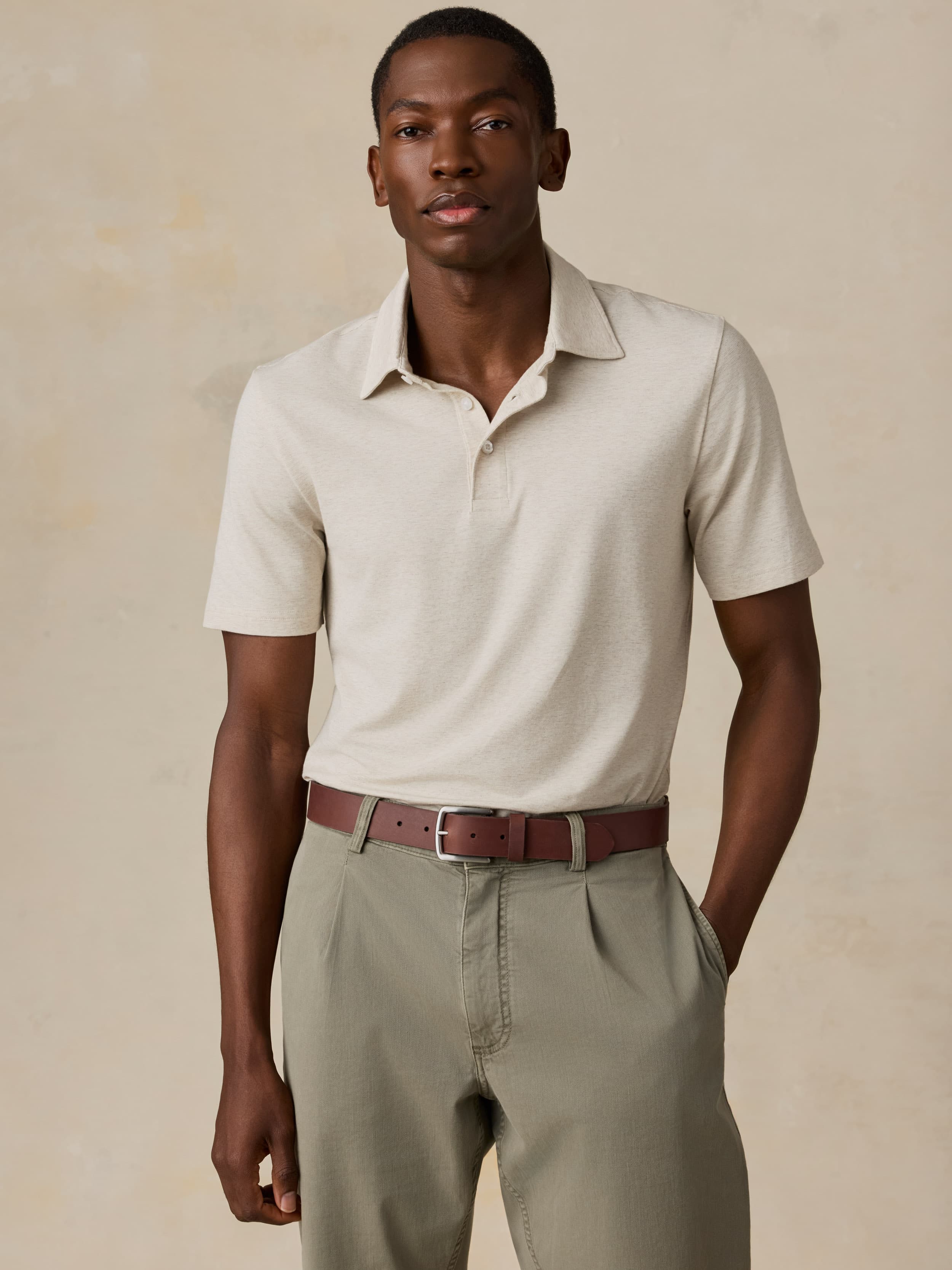 Short-Sleeve Movement™ Polo - Shore Sand Feeder | Faherty Brand