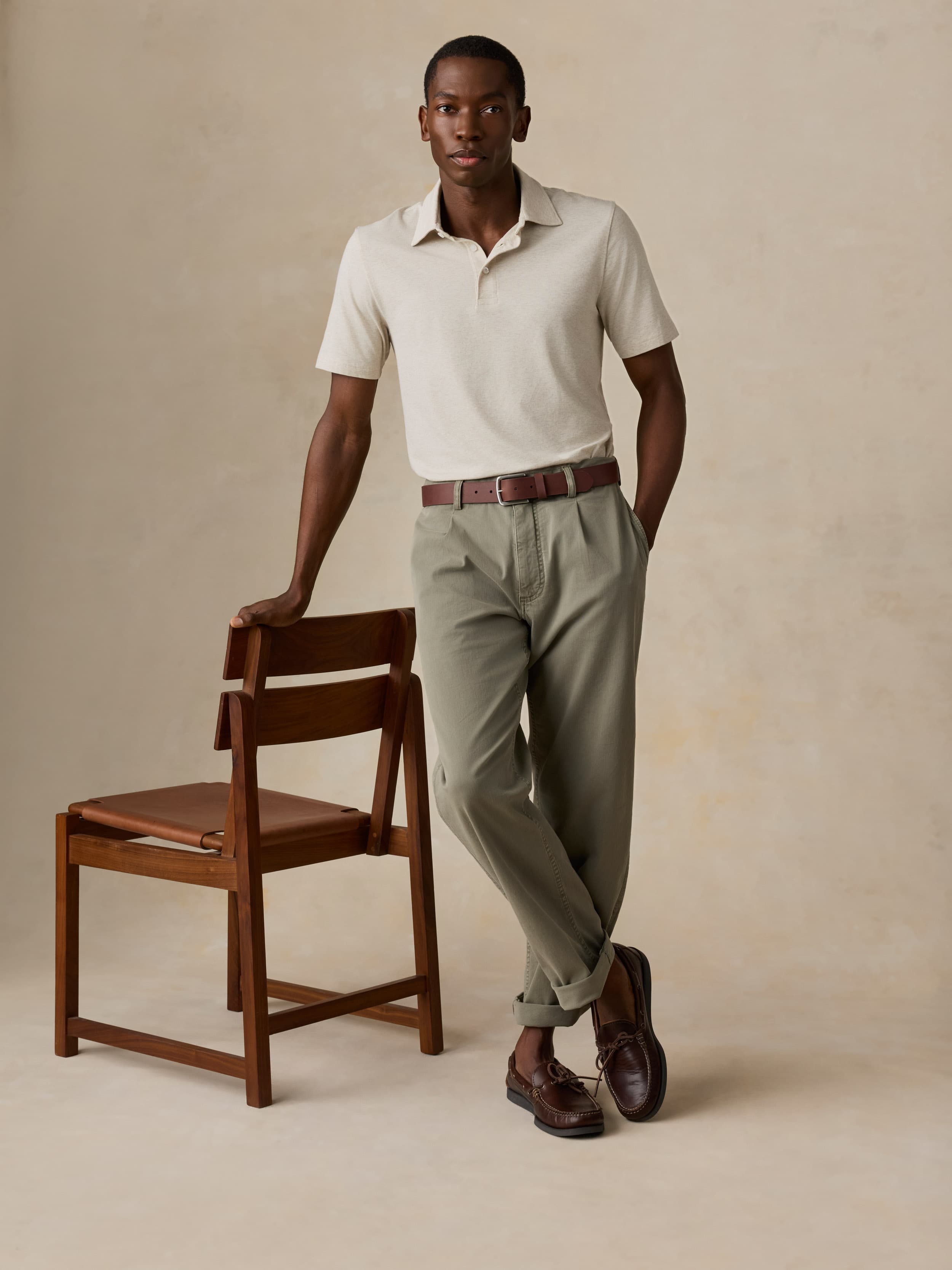 Short-Sleeve Movement™ Polo - Shore Sand Feeder | Faherty Brand