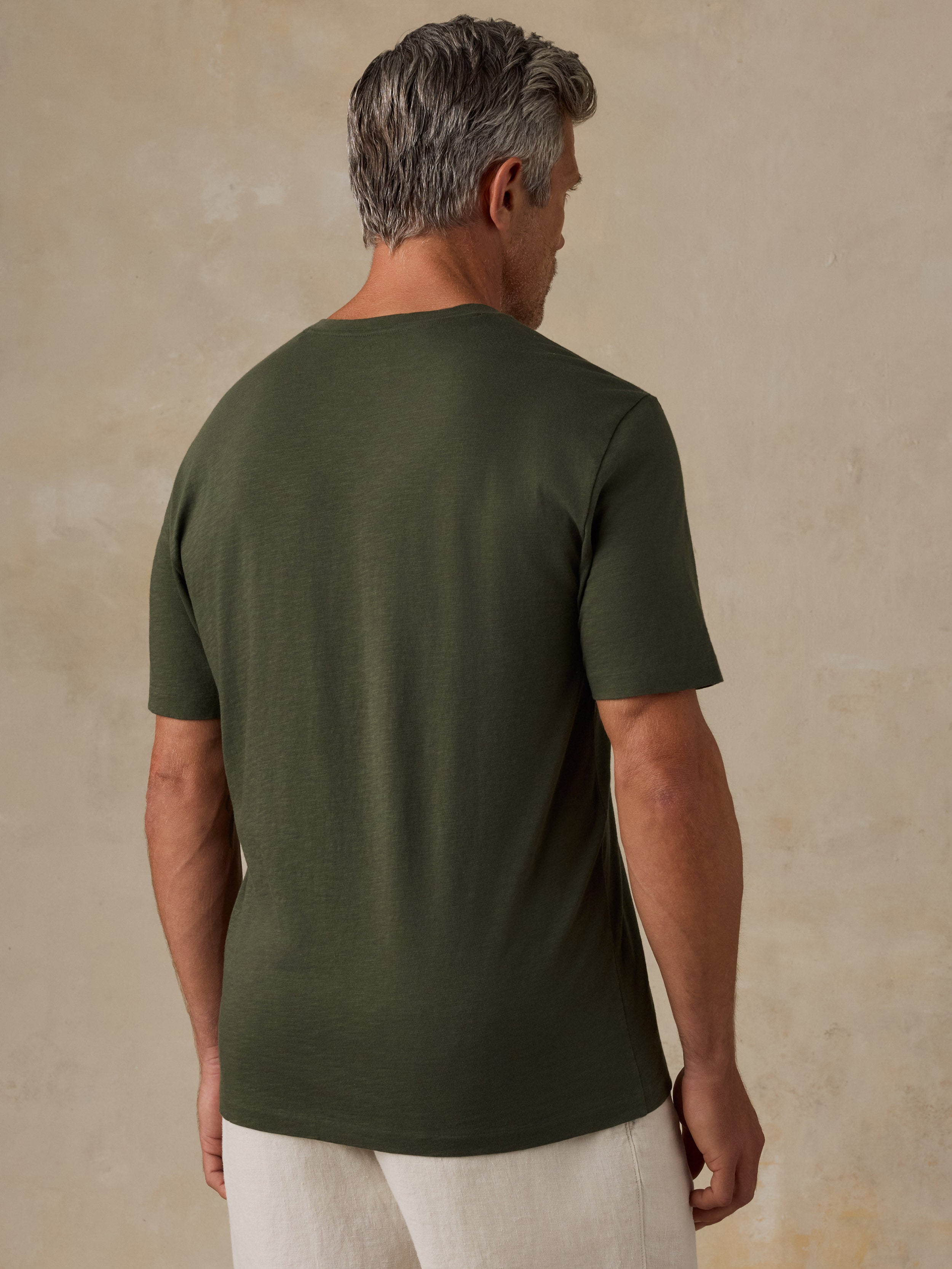 Short-Sleeve Sunwashed Regenerative V-Neck Tee - Forest Grove