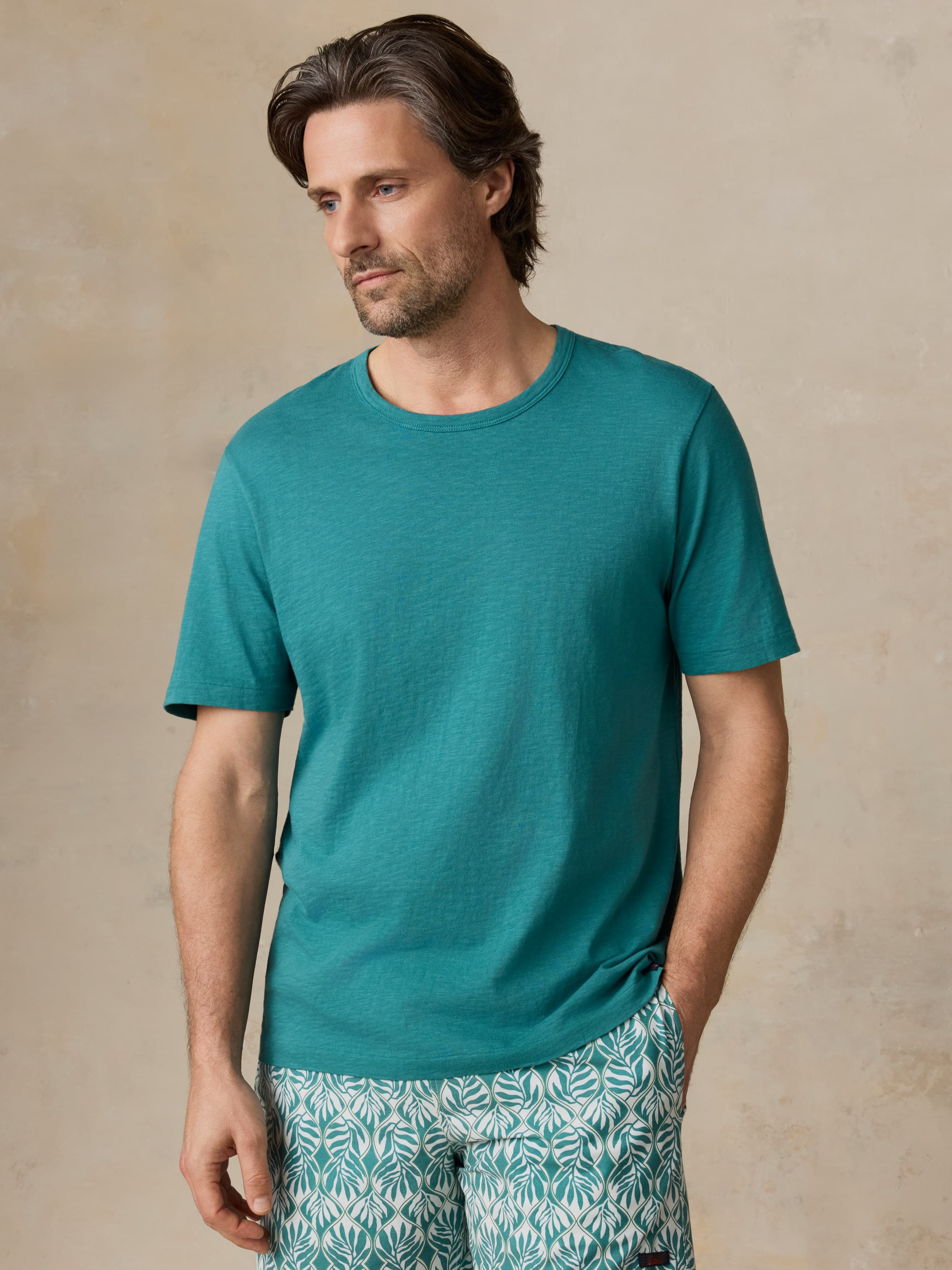 Sunwashed Regenerative Tee - Biscayne Green | Faherty Brand