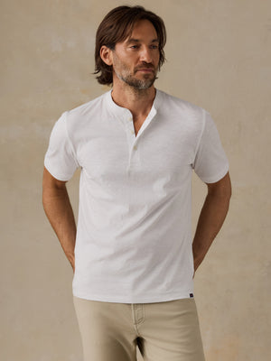 Short-Sleeve Sunwashed Regenerative Henley - White