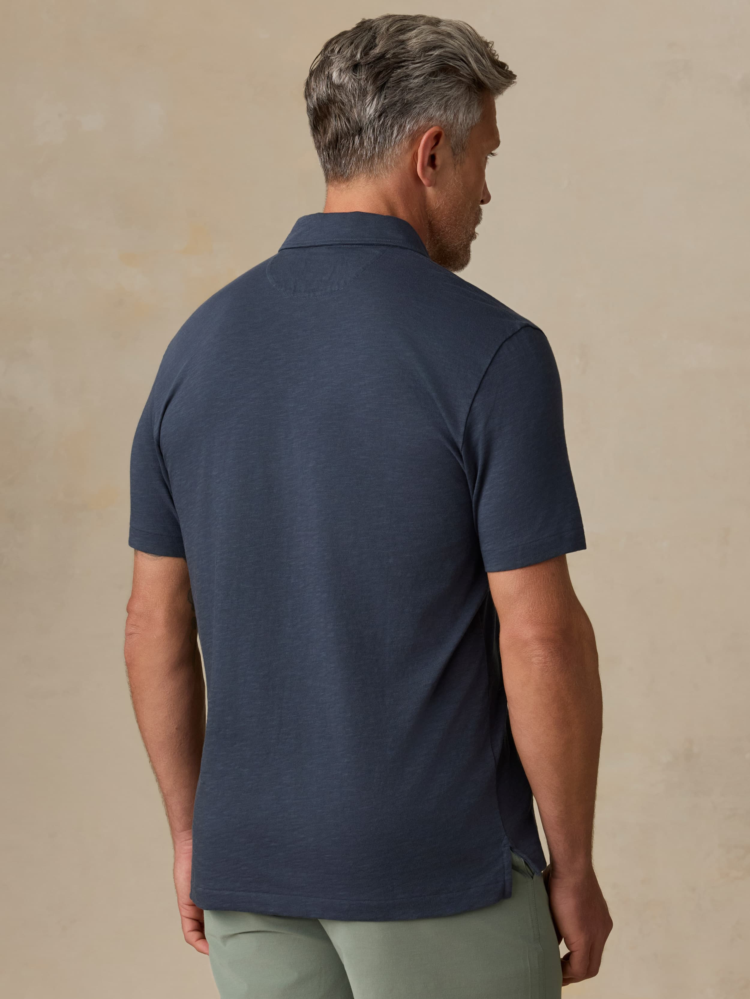 Sunwashed T-Shirt Polo - Dune Navy | Faherty Brand