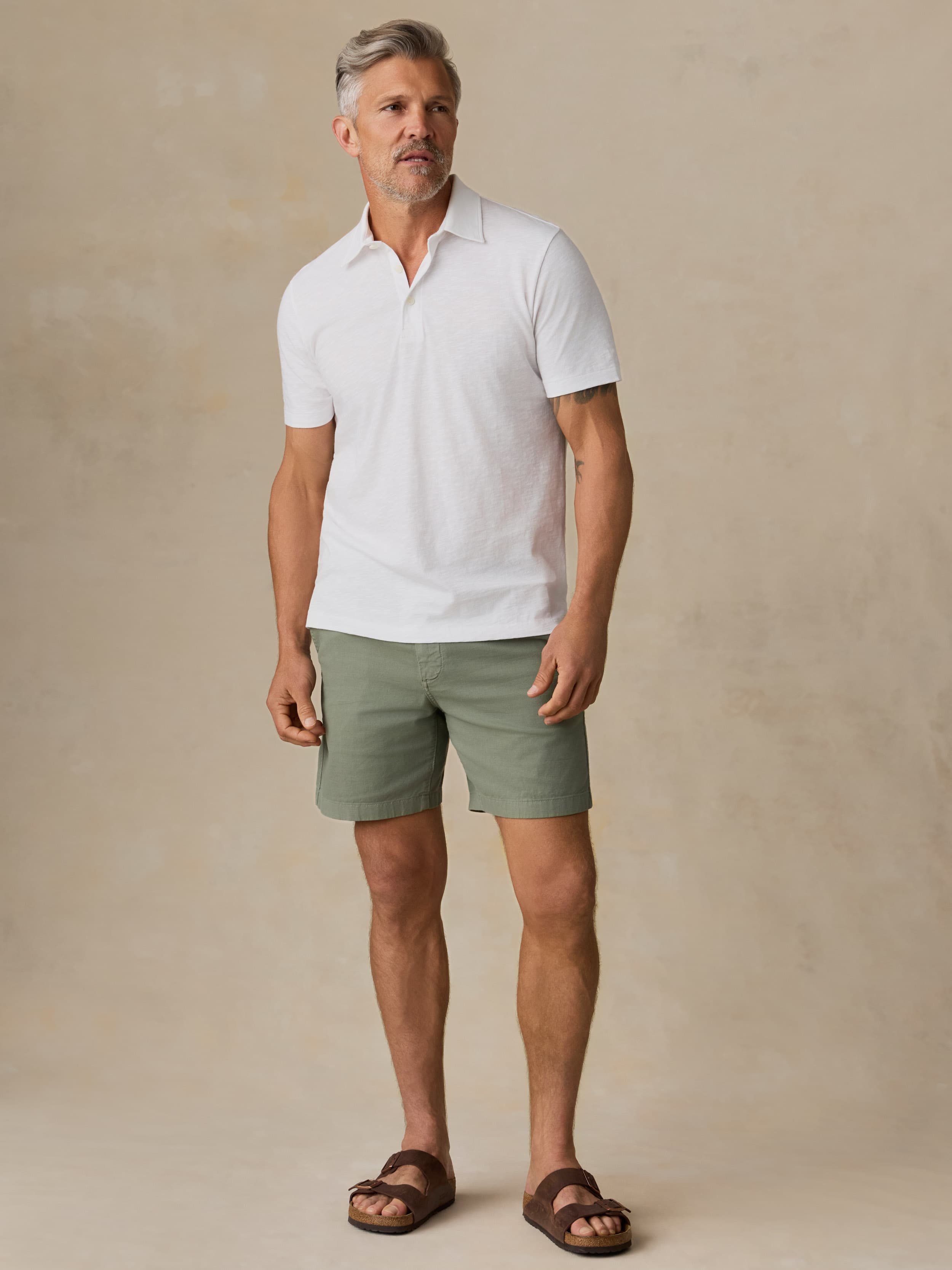 Sunwashed T-Shirt Polo - White | Faherty Brand
