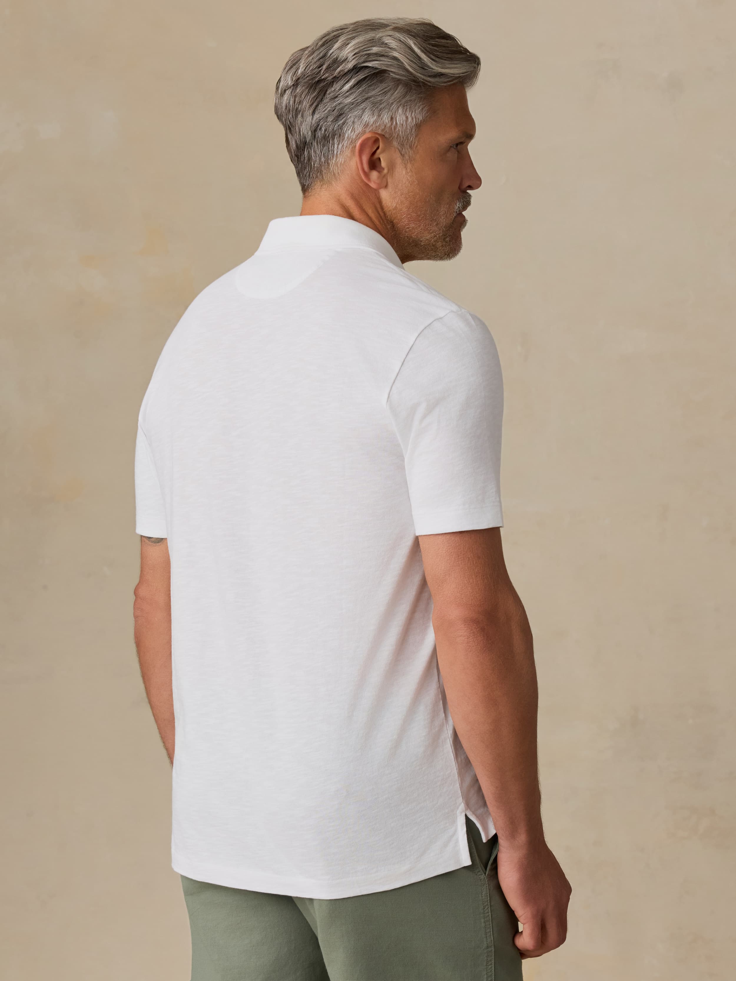 Sunwashed T-Shirt Polo - White | Faherty Brand