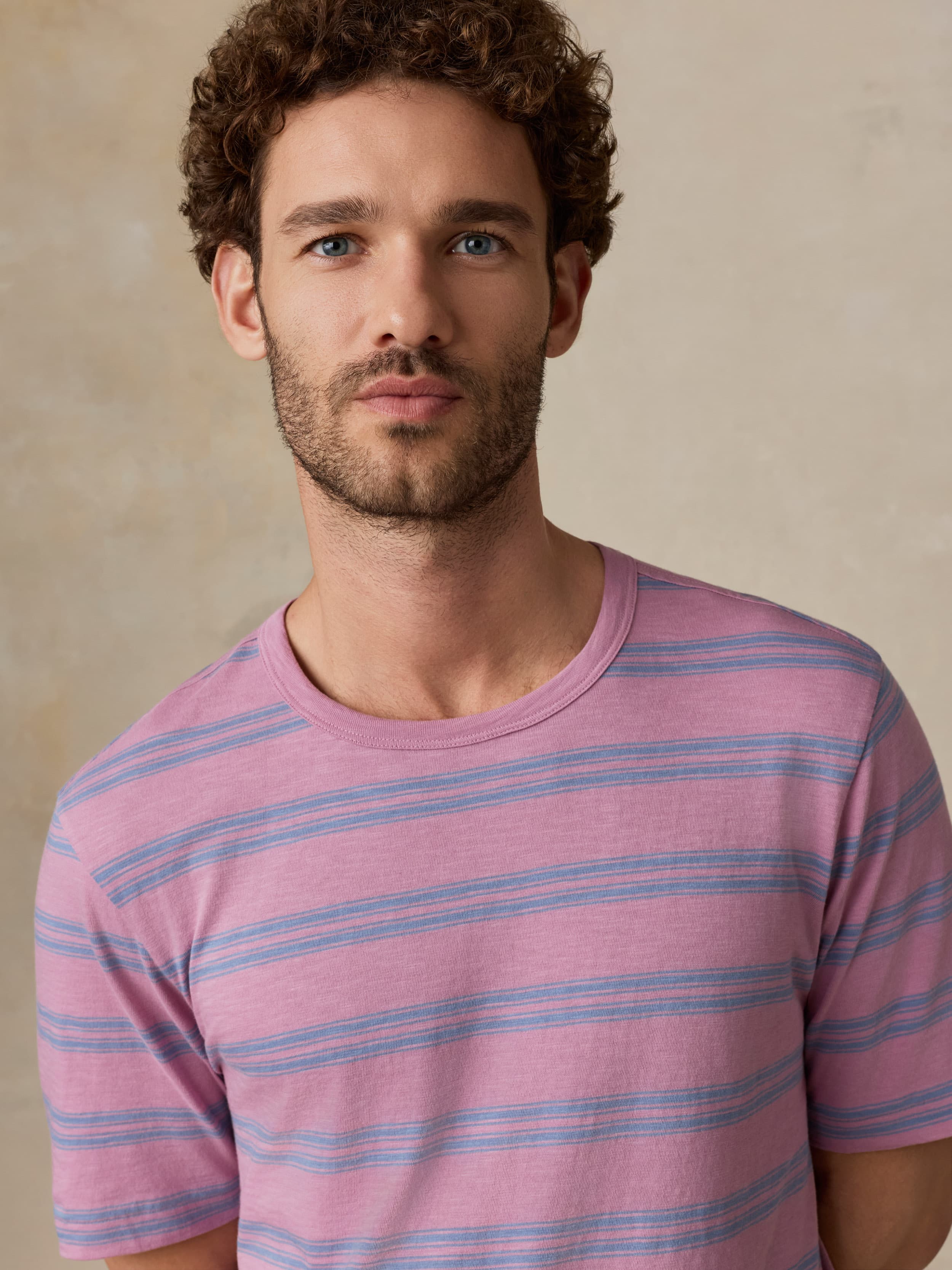 Sunwashed Regenerative Tee - Coast Orchid Stripe | Faherty Brand