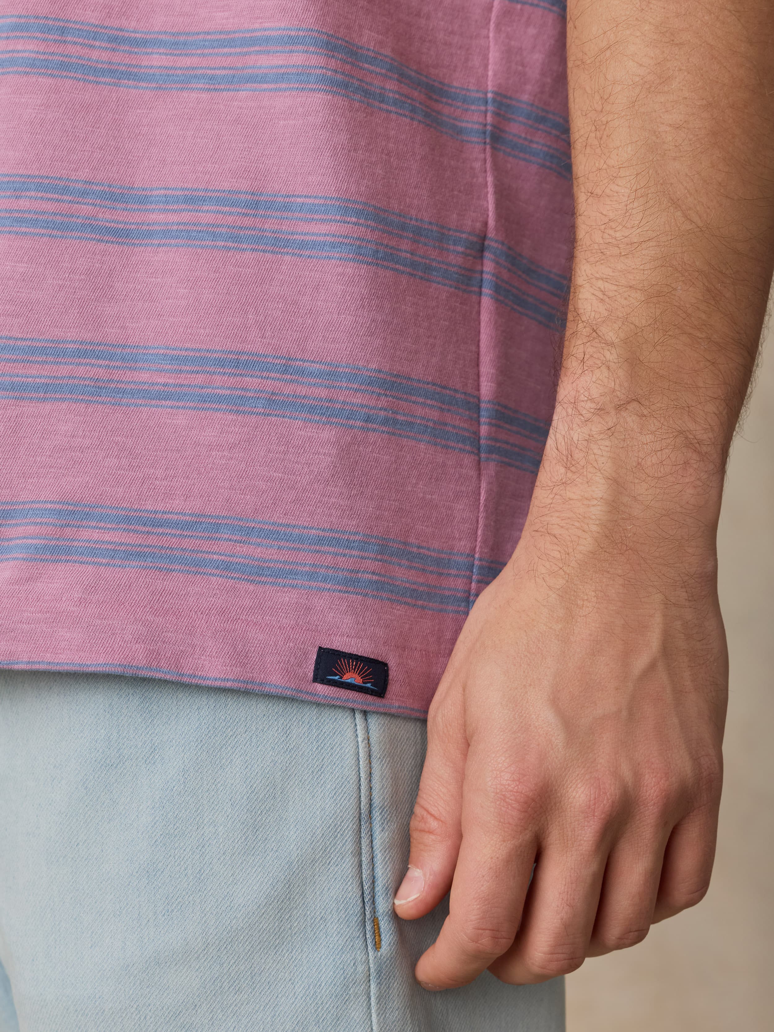 Sunwashed Regenerative Tee - Coast Orchid Stripe | Faherty Brand