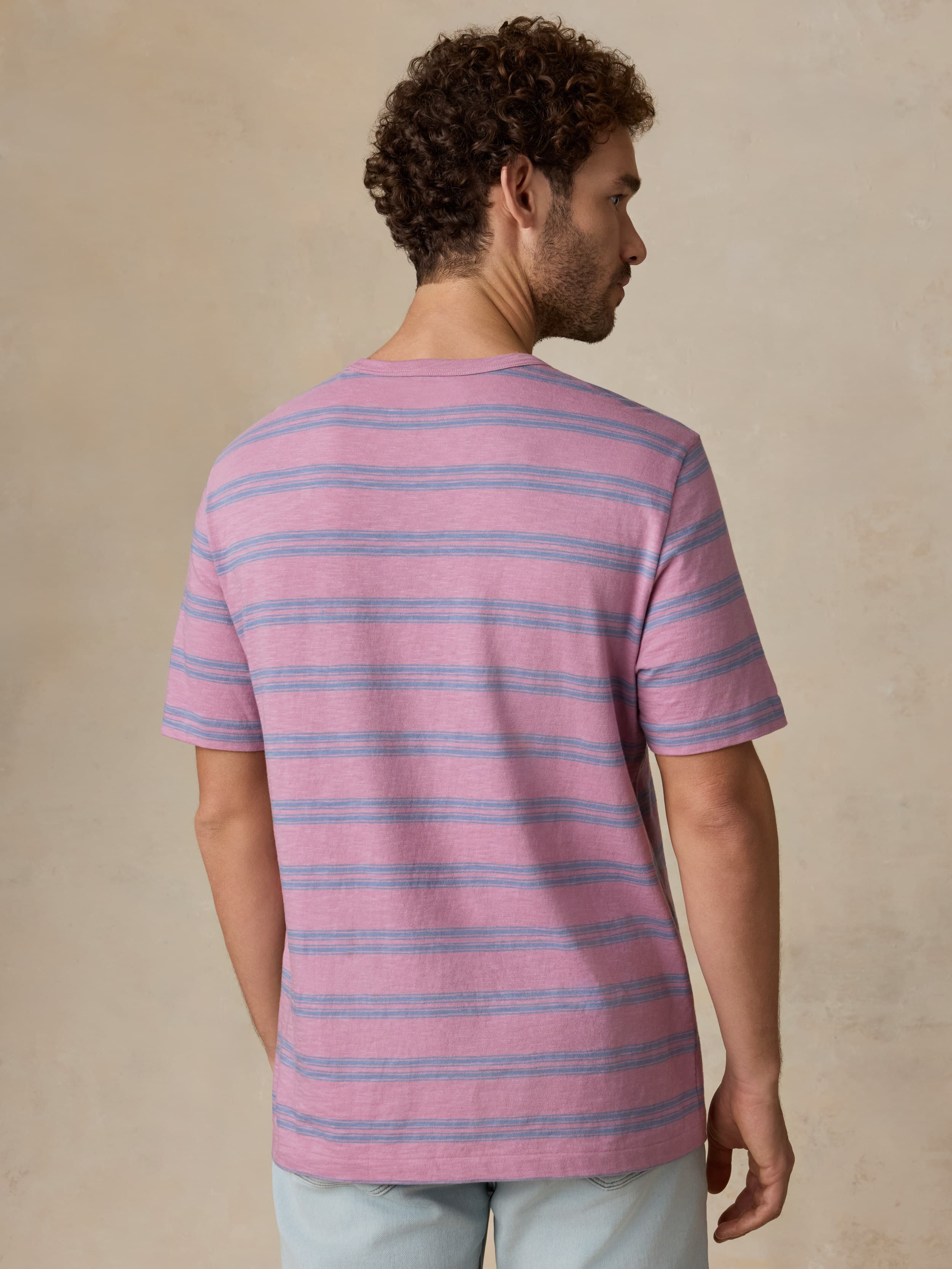 Sunwashed Regenerative Tee - Coast Orchid Stripe | Faherty Brand
