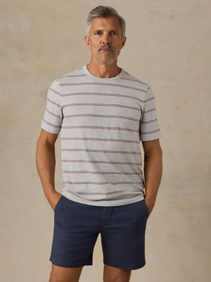 Sunwashed Regenerative Tee - Grey Water Stripe