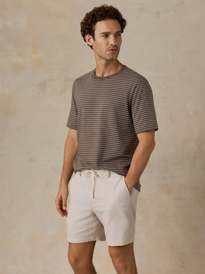Sunwashed Regenerative Tee - Verona Brown Stripe