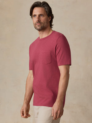 Sunwashed Regenerative Pocket Tee - Gulf Red