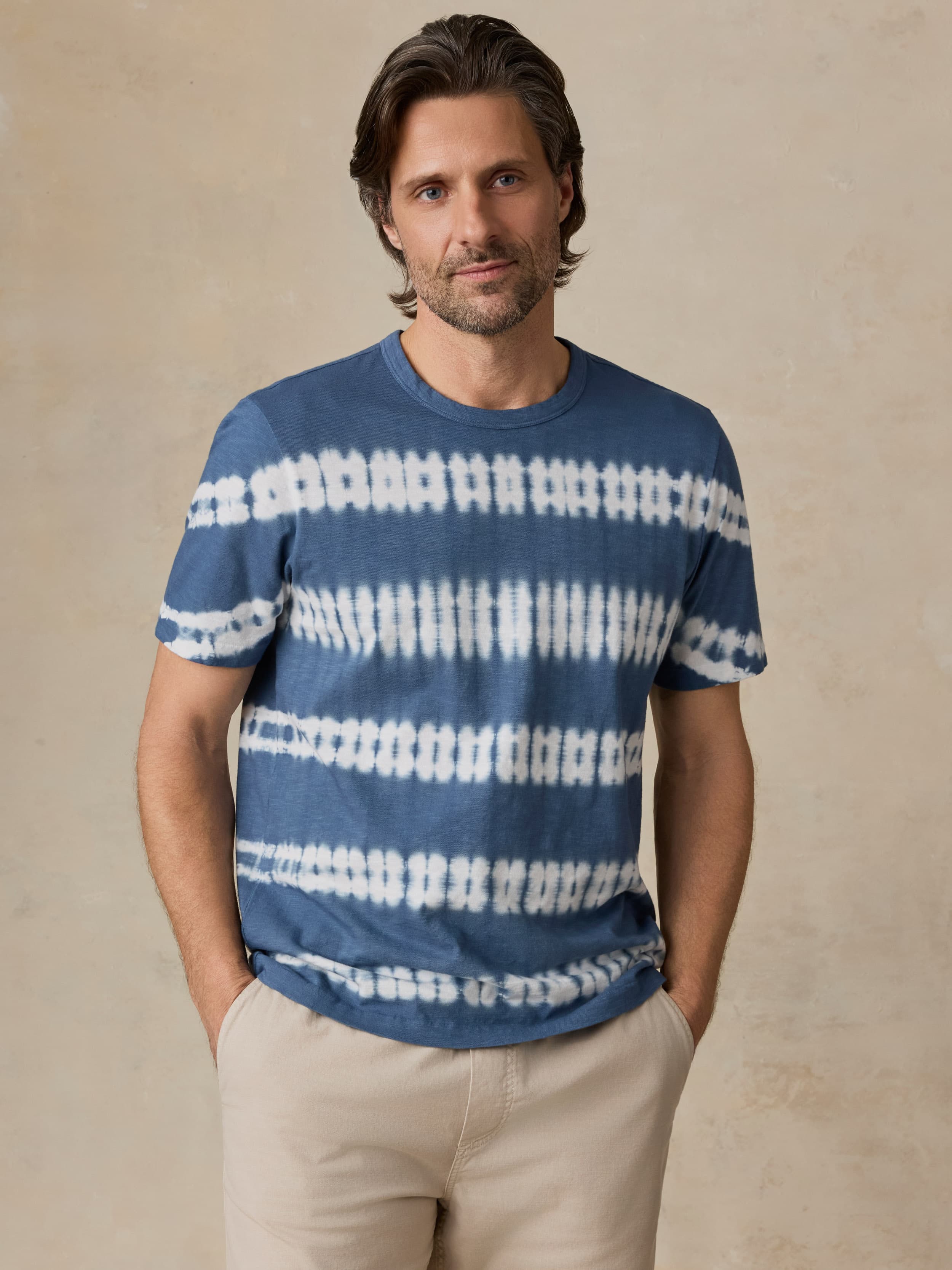 Sunwashed Regenerative Tee - Blue Ravine Tie Dye | Faherty Brand