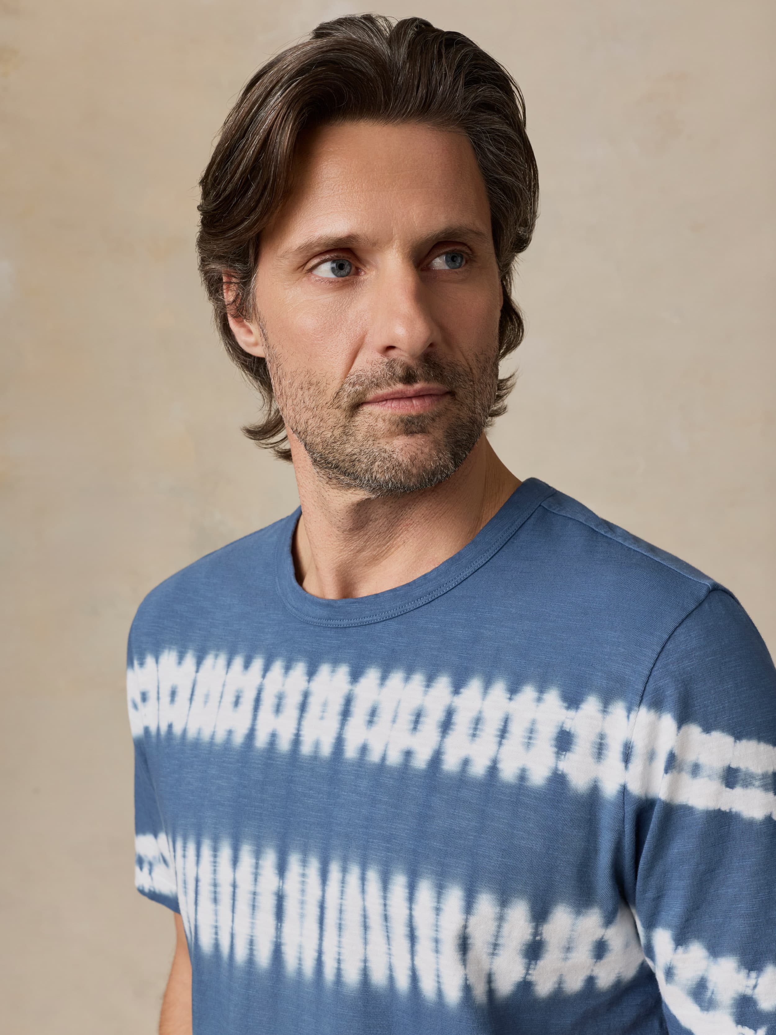 Sunwashed Regenerative Tee - Blue Ravine Tie Dye | Faherty Brand