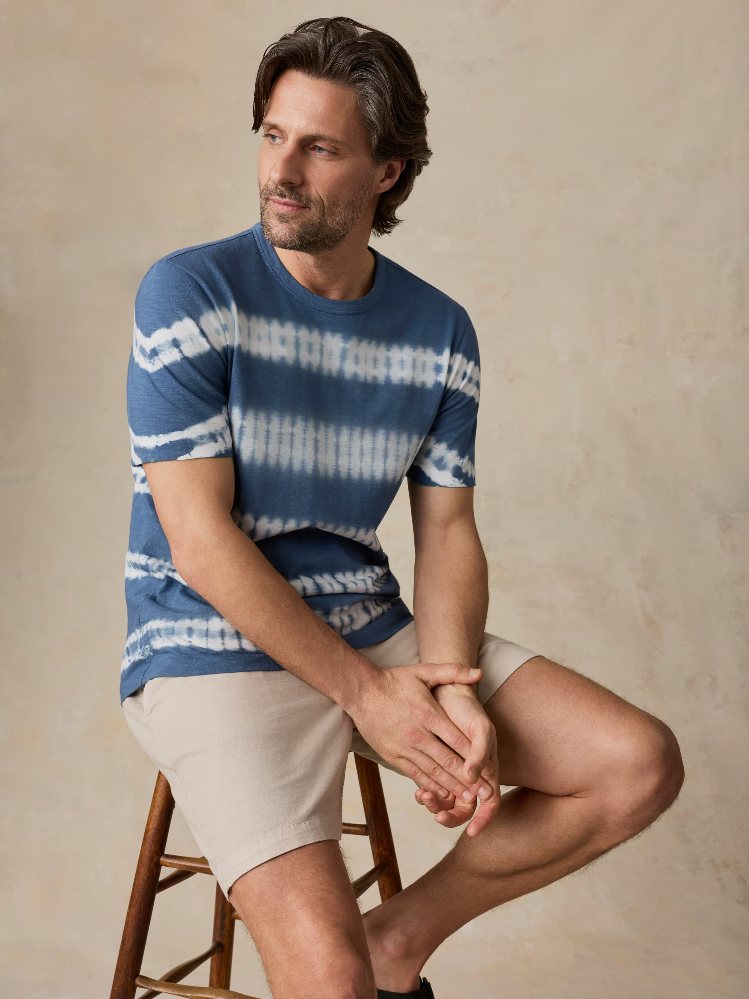 Sunwashed Regenerative Tee - Blue Ravine Tie Dye | Faherty Brand